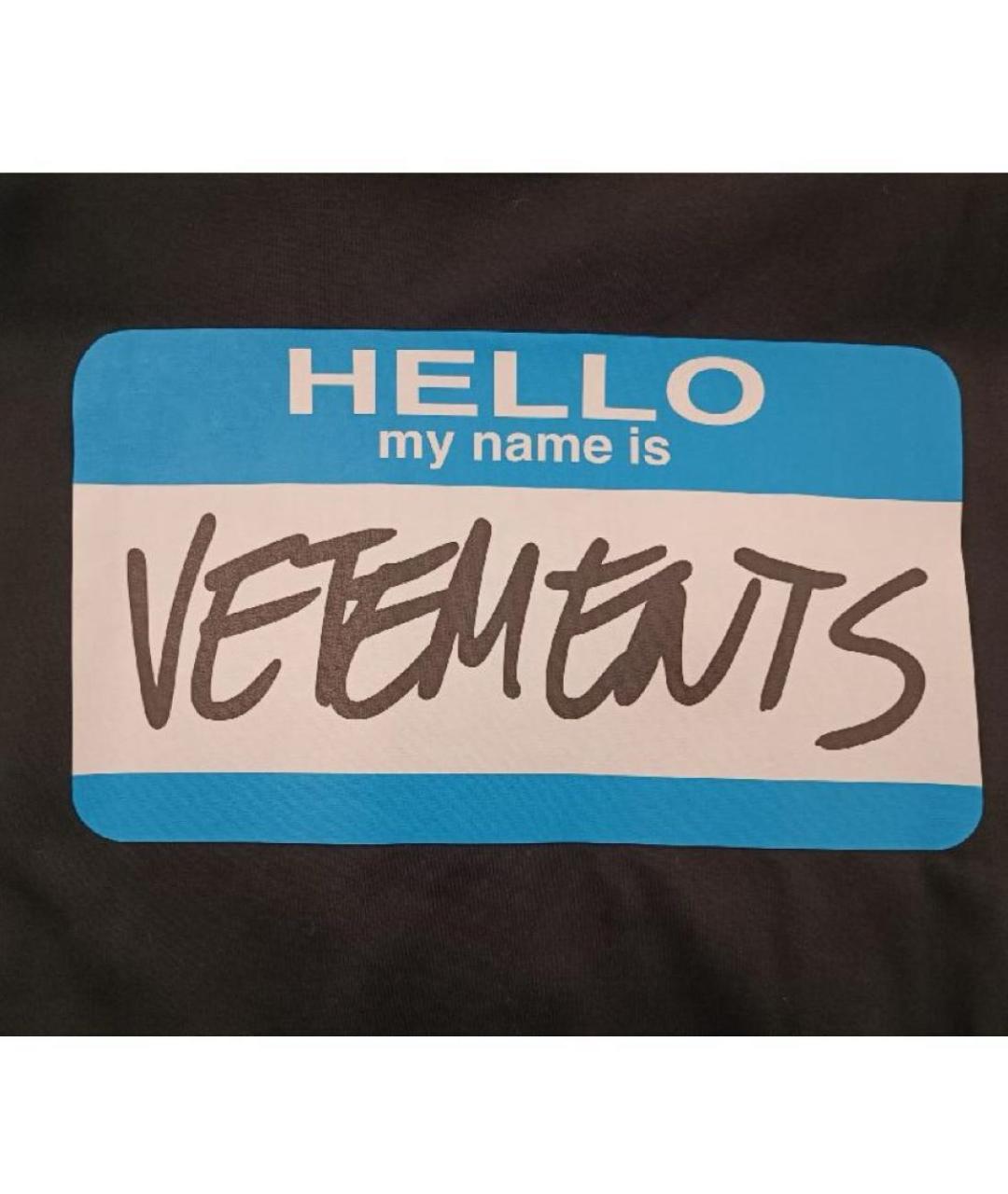 VETEMENTS Черная хлопковая футболка, фото 4