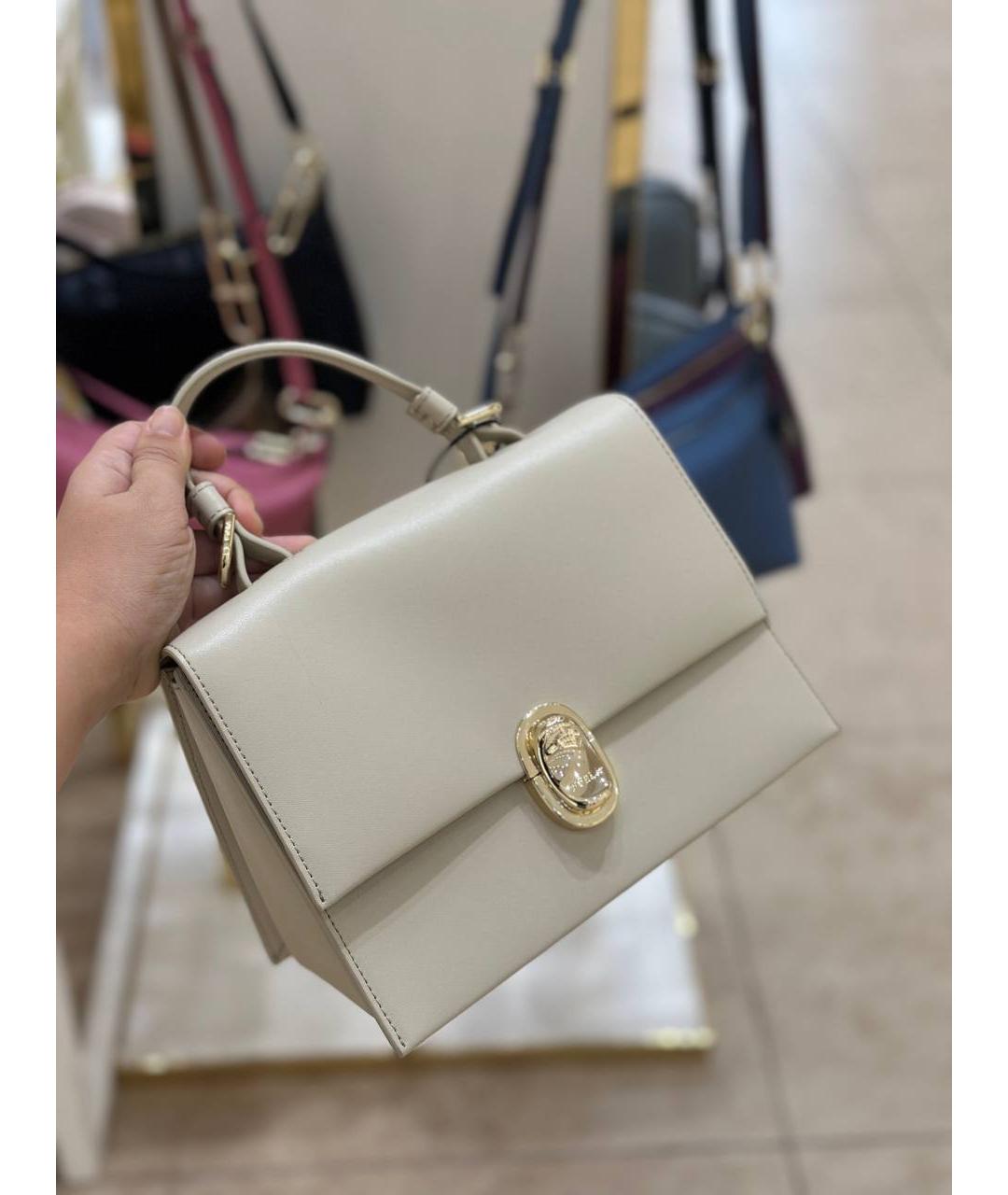 FURLA Бежевая кожаная сумка через плечо, фото 5