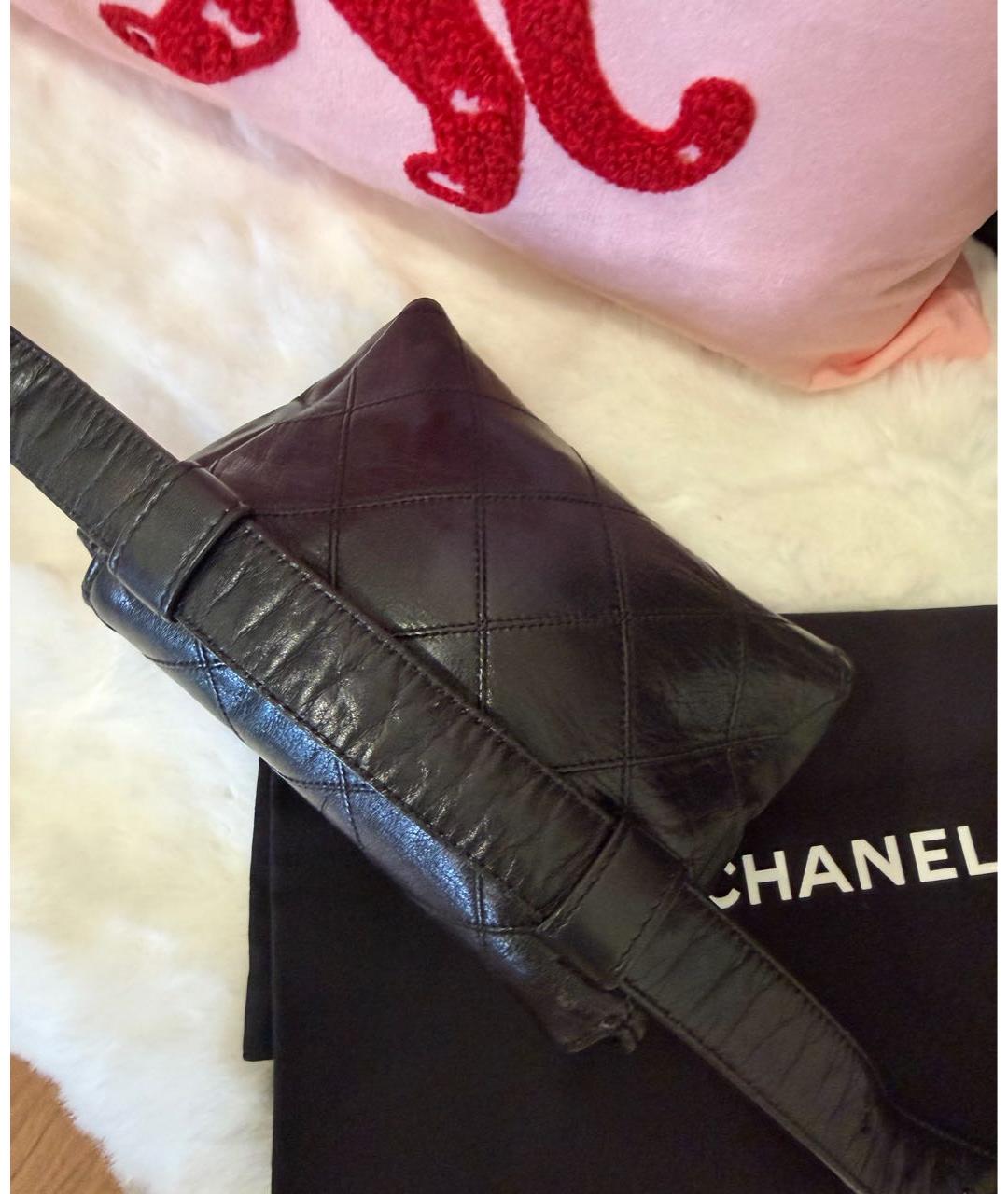CHANEL Черная кожаная поясная сумка, фото 7