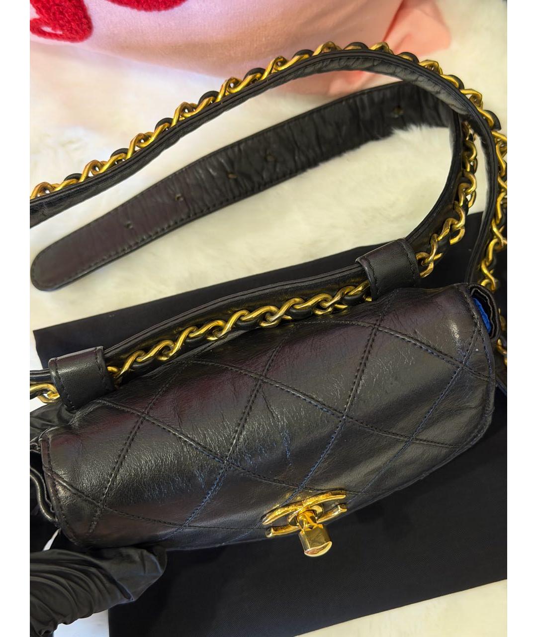CHANEL Черная кожаная поясная сумка, фото 5