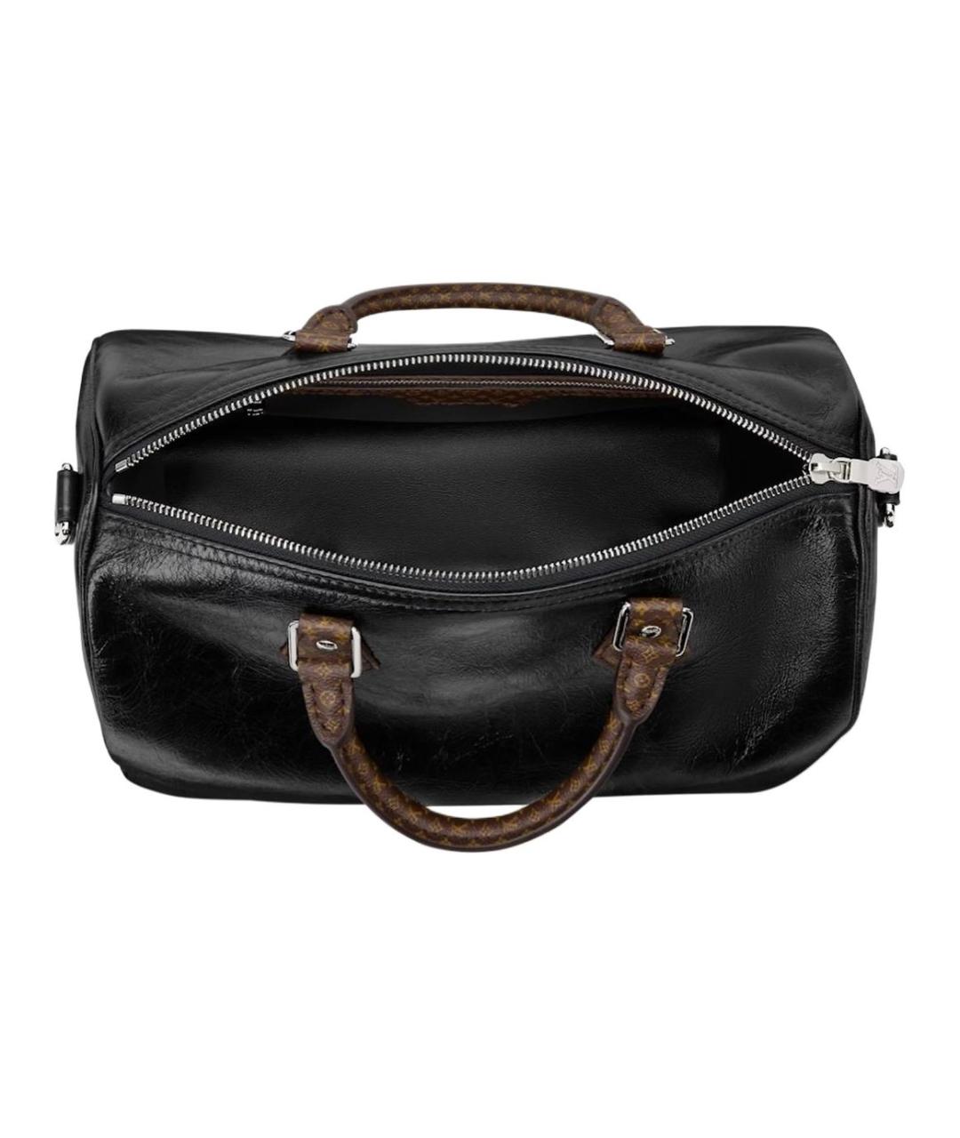 LOUIS VUITTON Черная кожаная сумка через плечо, фото 4