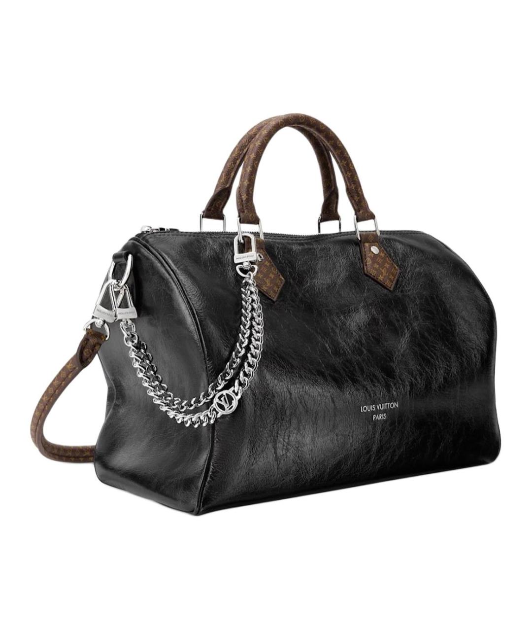 LOUIS VUITTON Черная кожаная сумка через плечо, фото 2