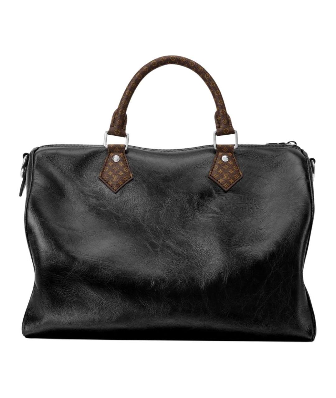 LOUIS VUITTON Черная кожаная сумка через плечо, фото 3