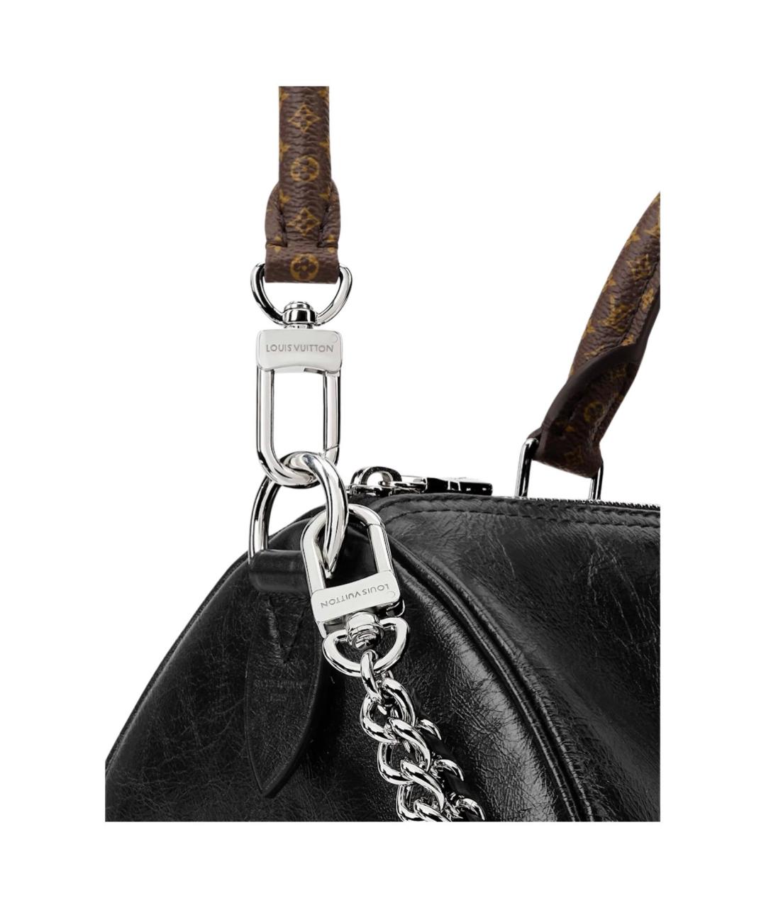 LOUIS VUITTON Черная кожаная сумка через плечо, фото 5