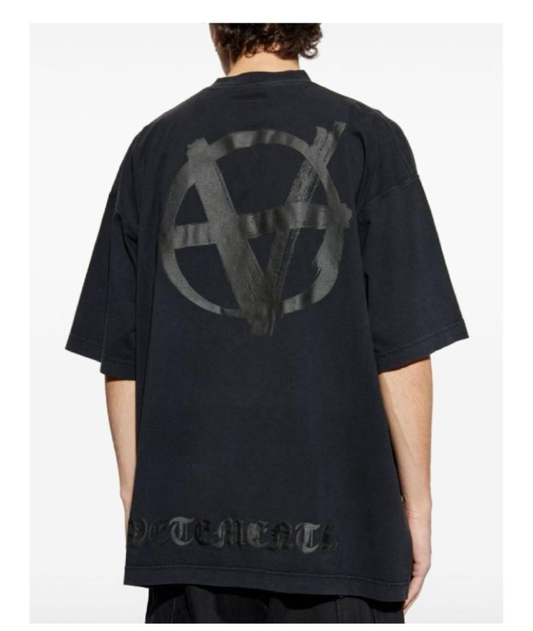 VETEMENTS Антрацитовая хлопковая футболка, фото 7