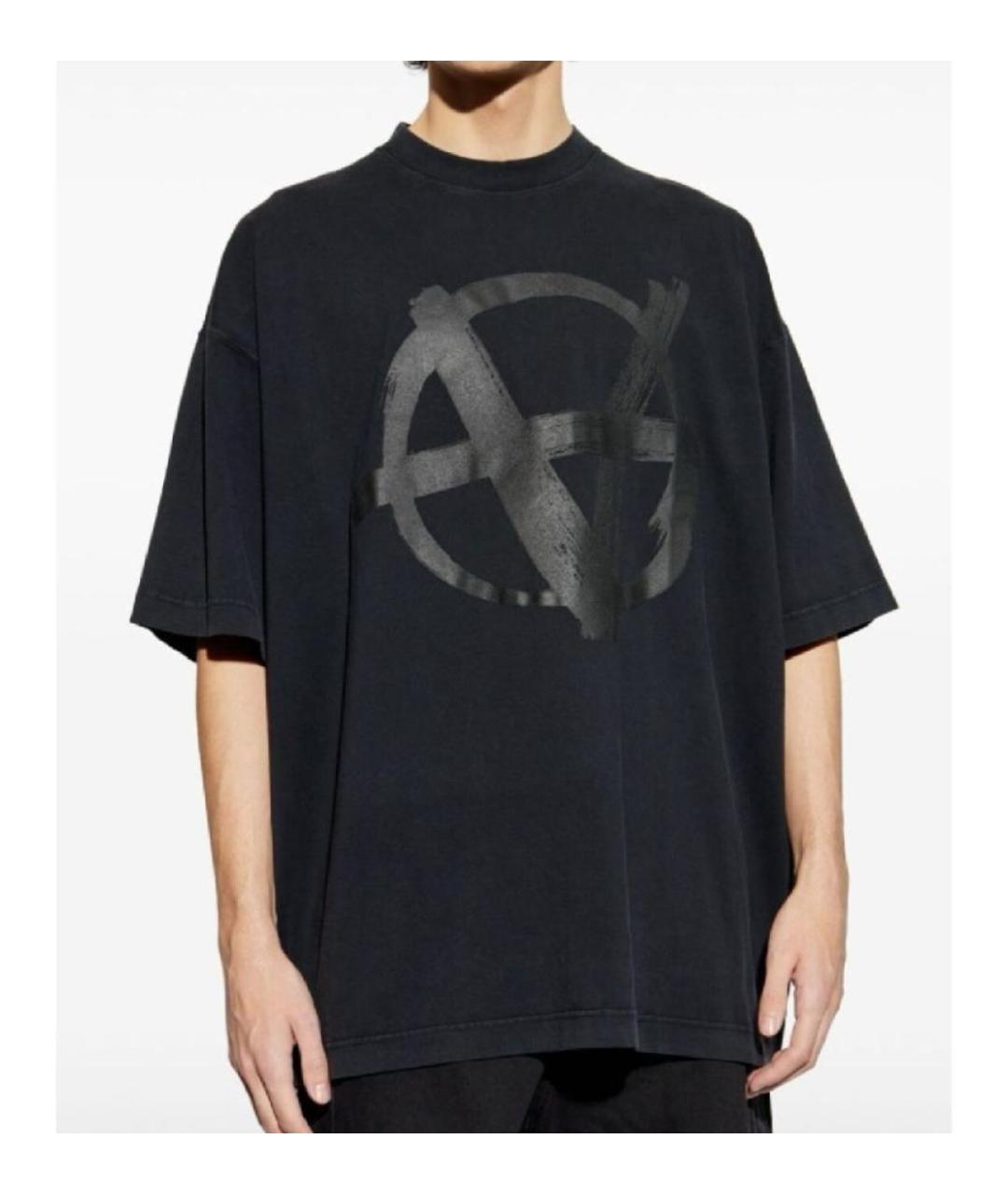 VETEMENTS Антрацитовая хлопковая футболка, фото 6