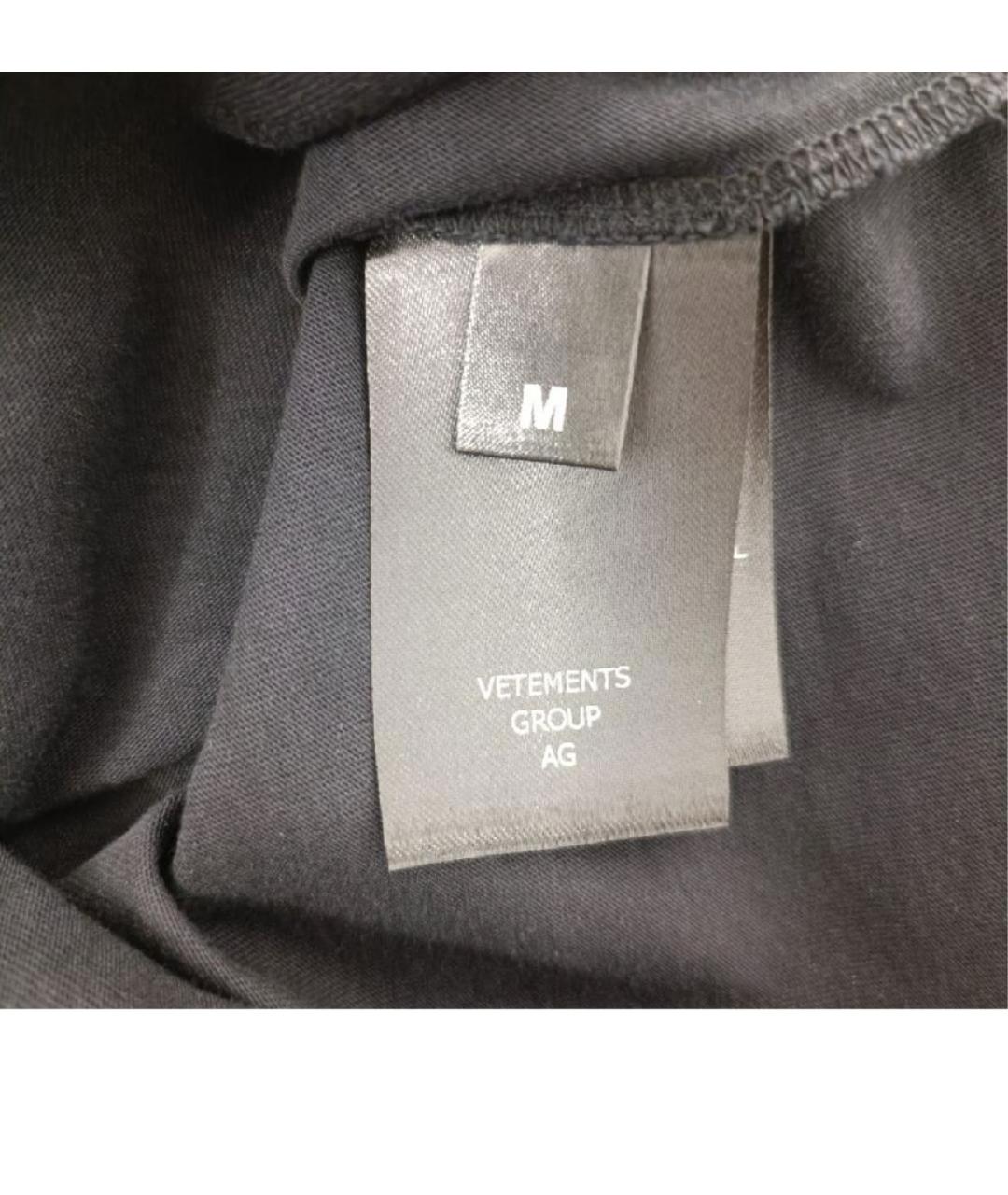 VETEMENTS Антрацитовая хлопковая футболка, фото 5