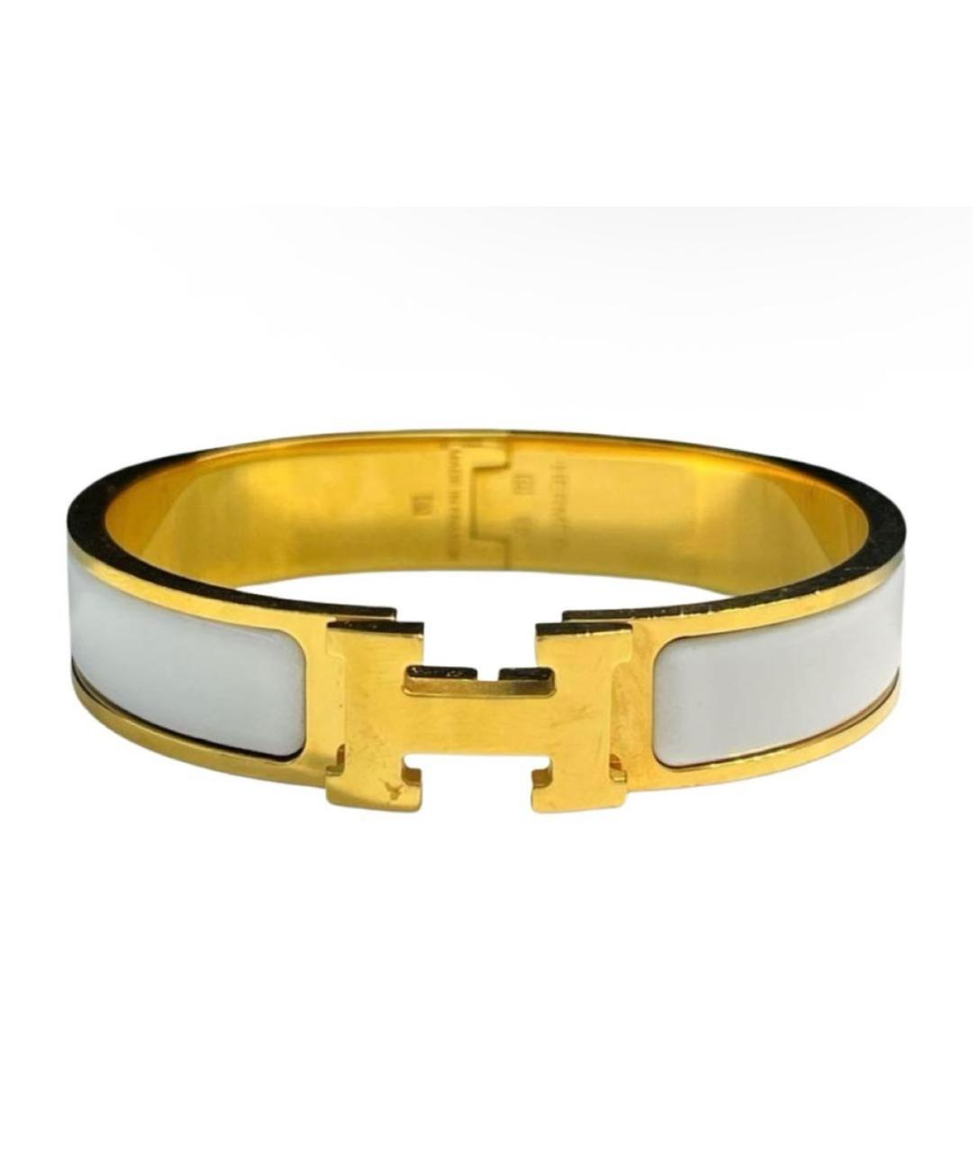 HERMES Белый металлический браслет, фото 6