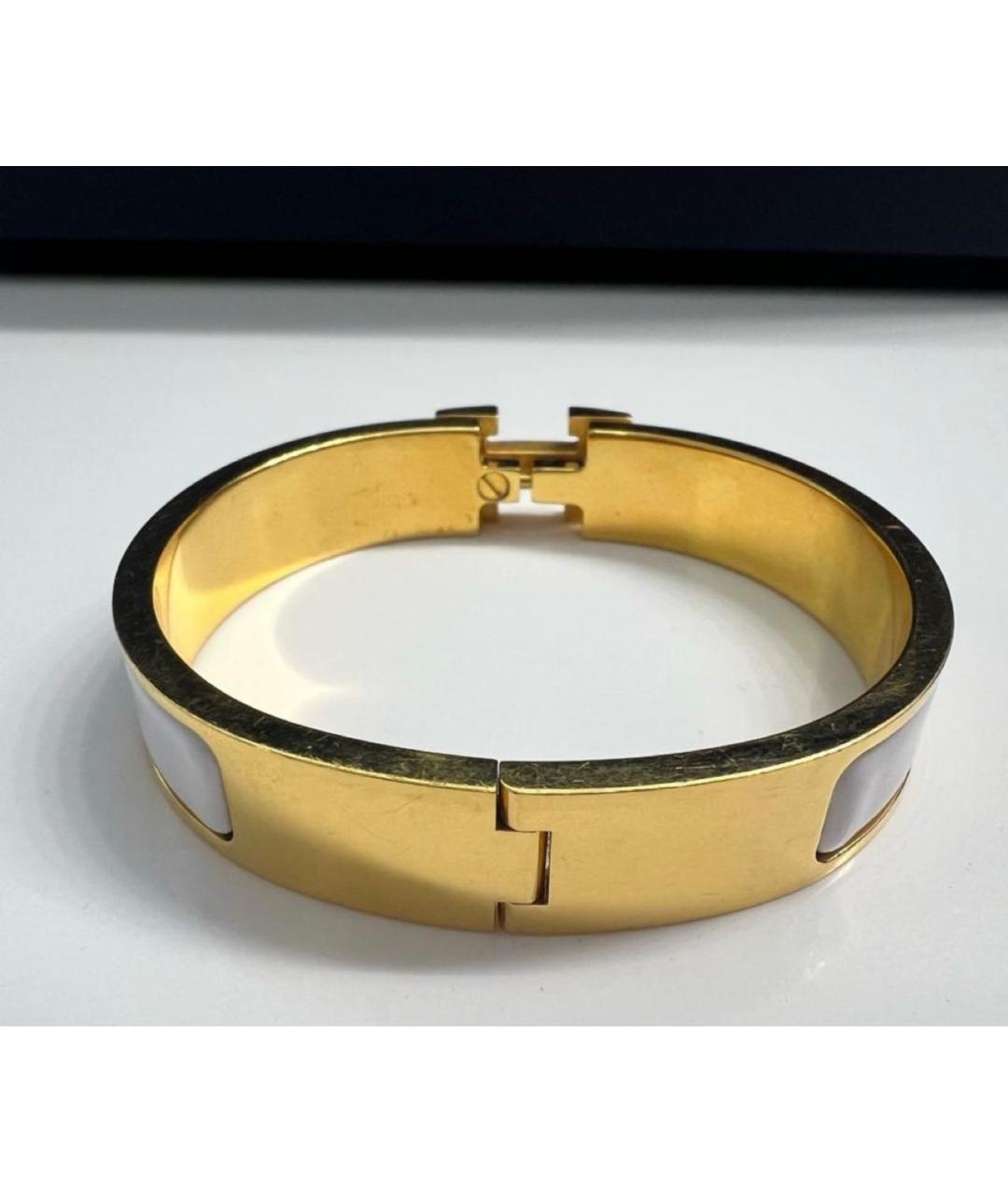 HERMES Белый металлический браслет, фото 2