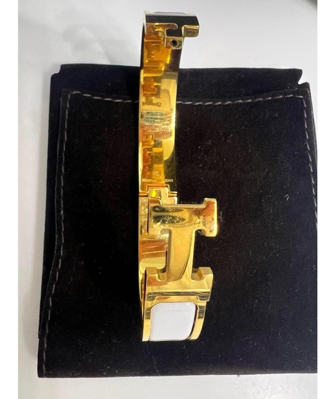 HERMES Белый металлический браслет, фото 4