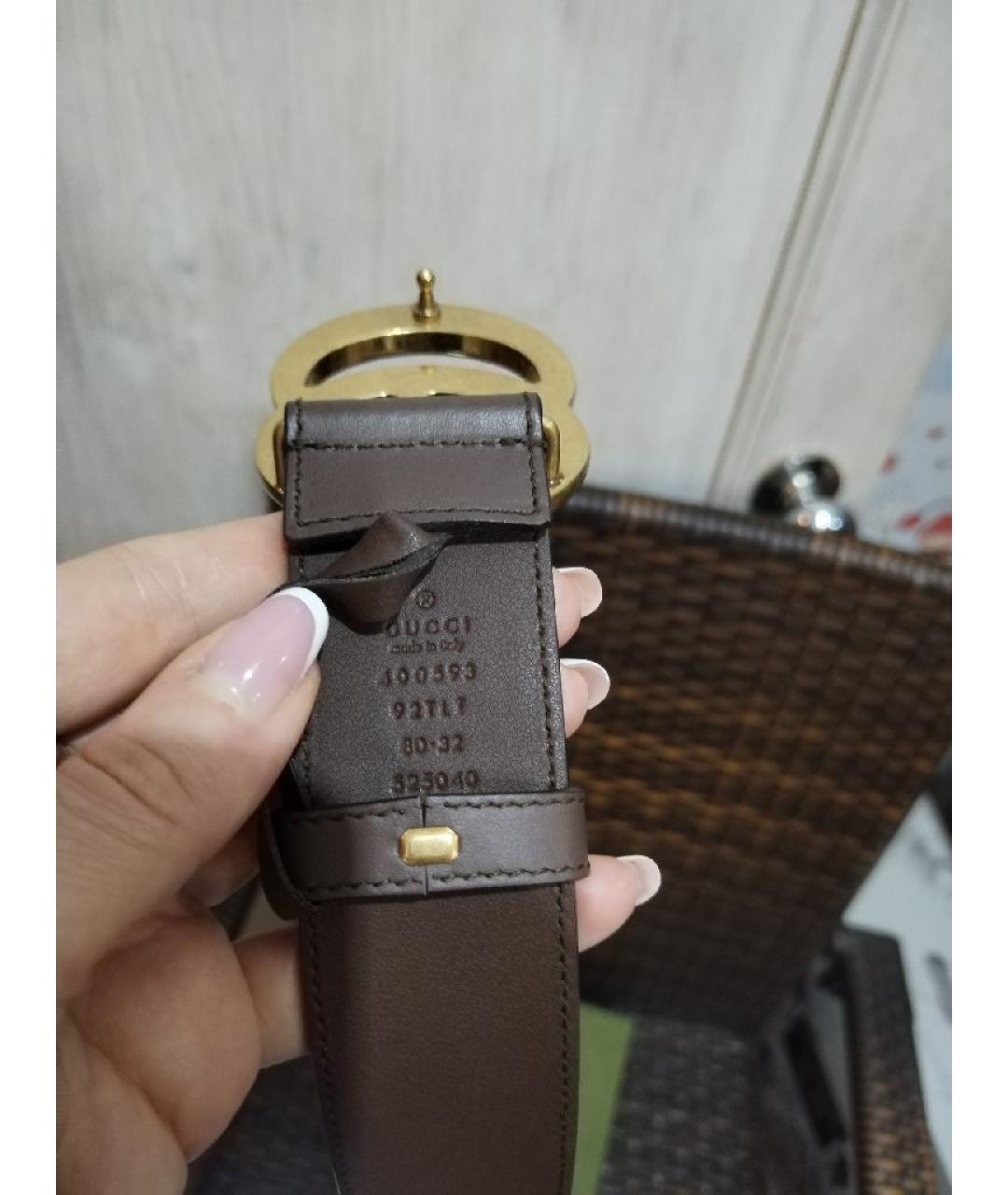 GUCCI Бежевый кожаный ремень, фото 4