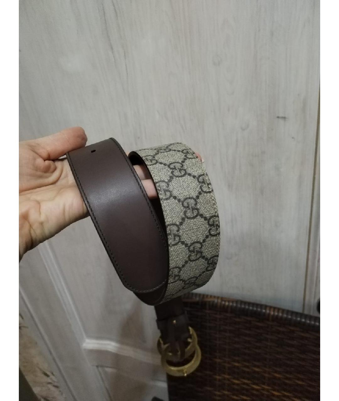 GUCCI Бежевый кожаный ремень, фото 2