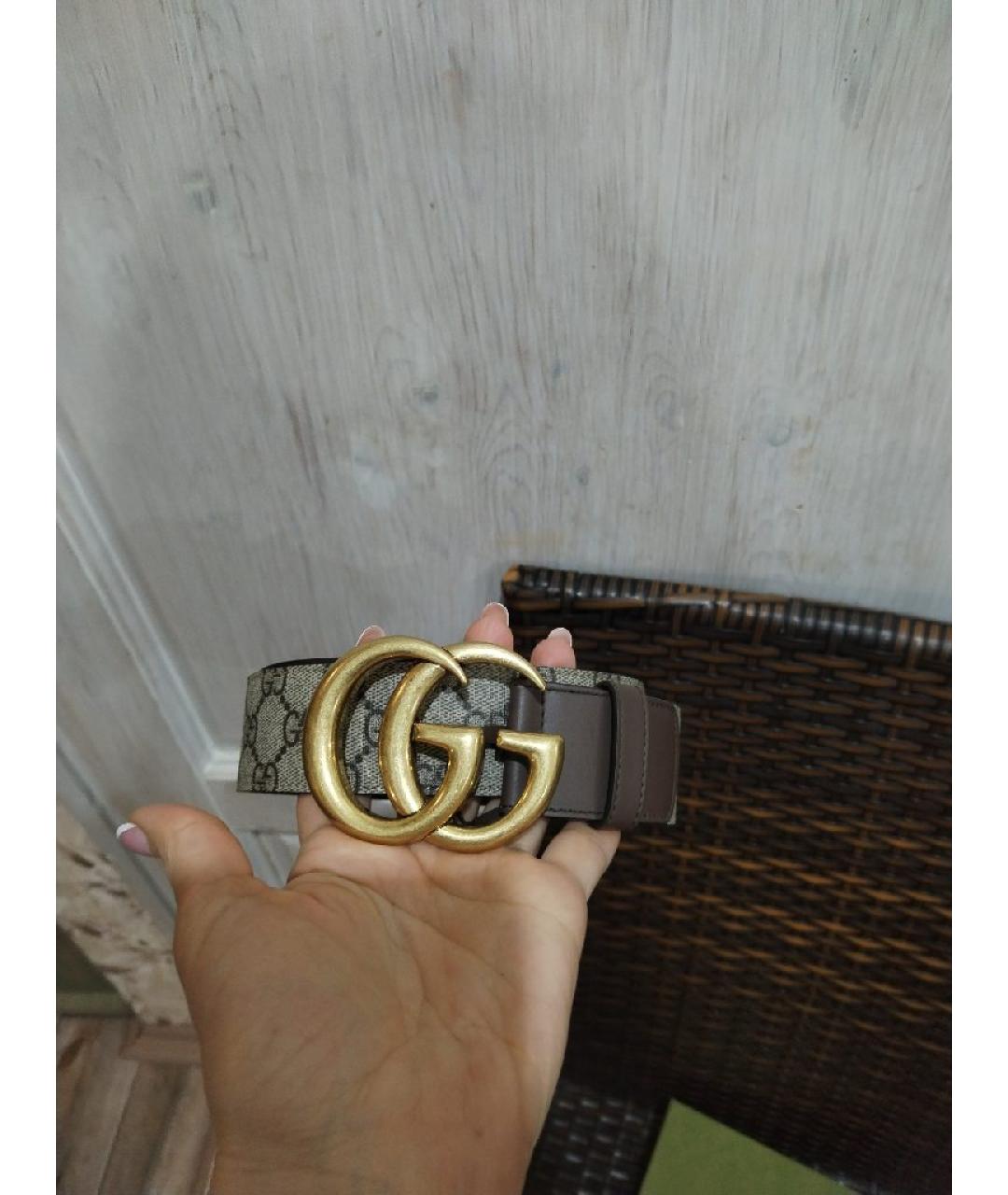 GUCCI Бежевый кожаный ремень, фото 7