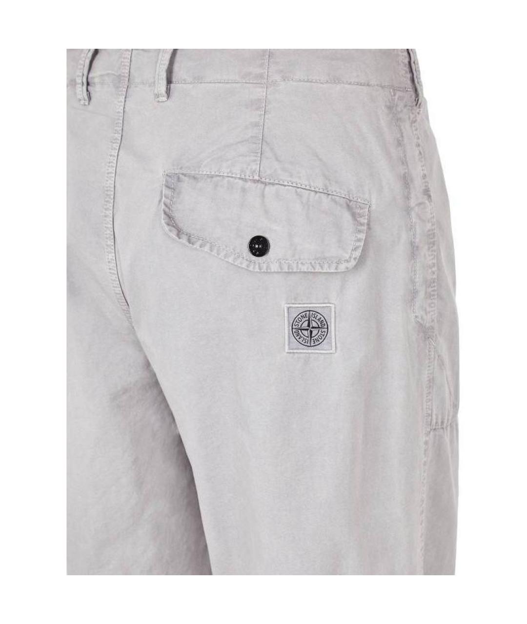 STONE ISLAND Серые повседневные брюки, фото 4