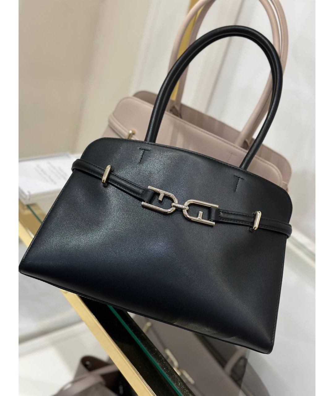 FURLA Черная кожаная сумка тоут, фото 5