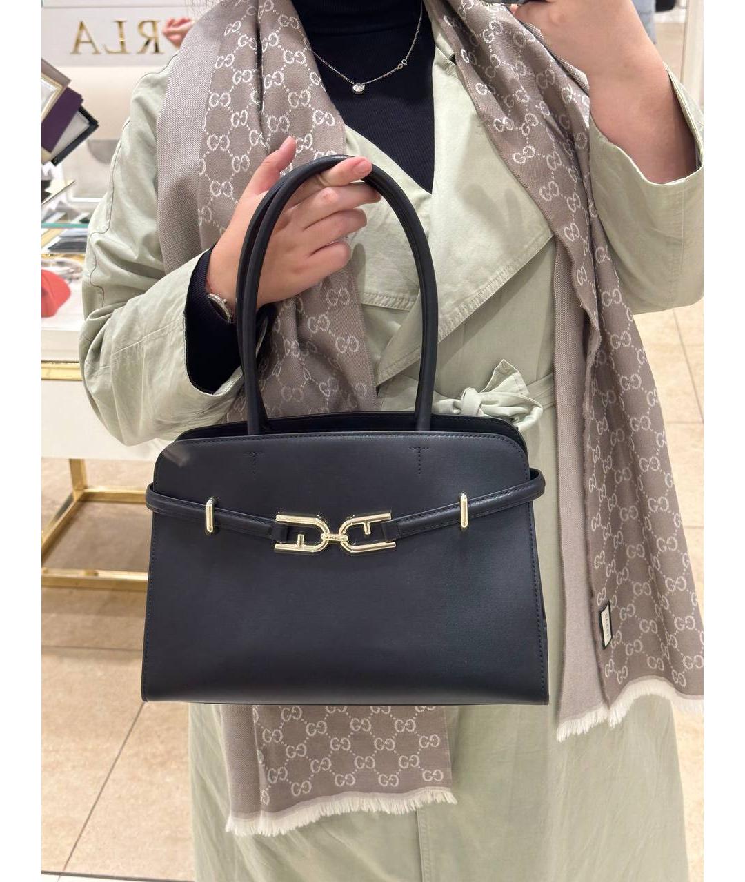 FURLA Черная кожаная сумка тоут, фото 6