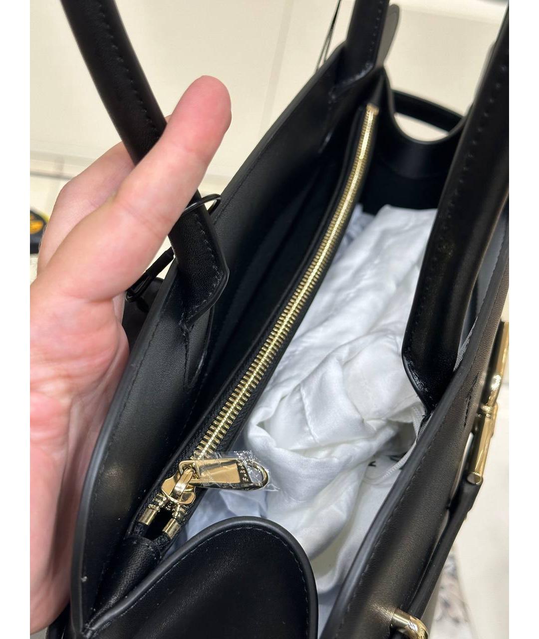 FURLA Черная кожаная сумка тоут, фото 3