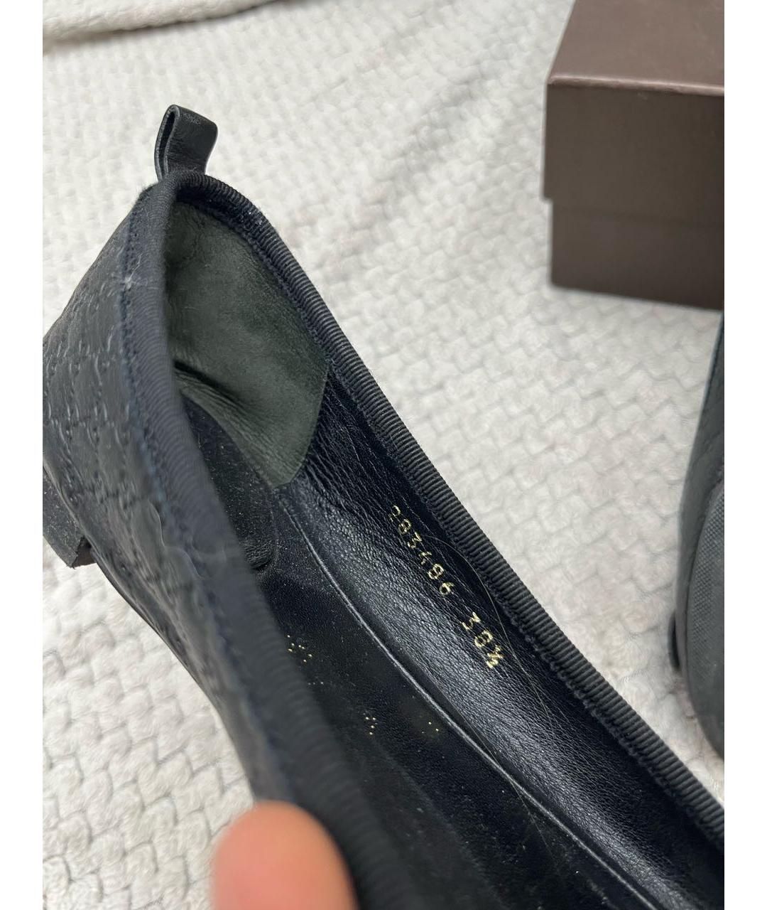 GUCCI Черные кожаные балетки, фото 4