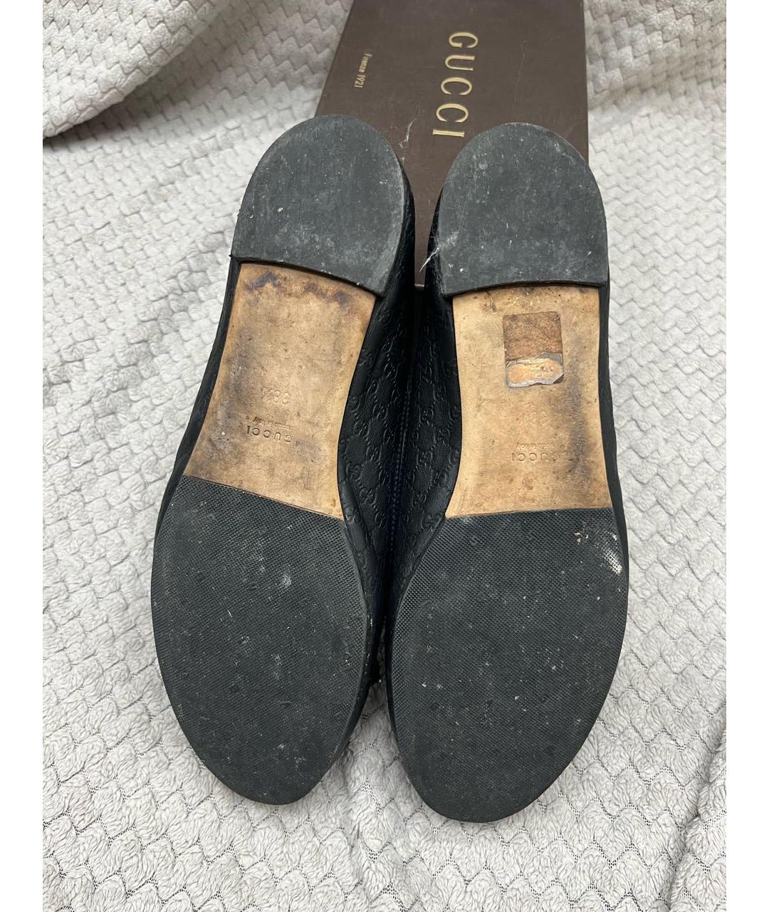 GUCCI Черные кожаные балетки, фото 3