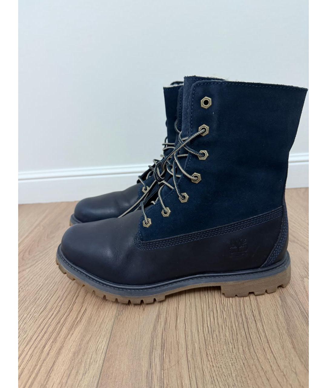 TIMBERLAND Темно-синие кожаные ботинки, фото 8