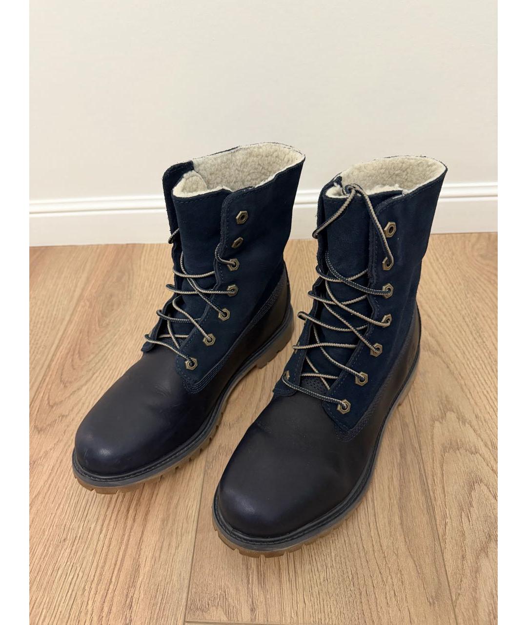 TIMBERLAND Темно-синие кожаные ботинки, фото 2