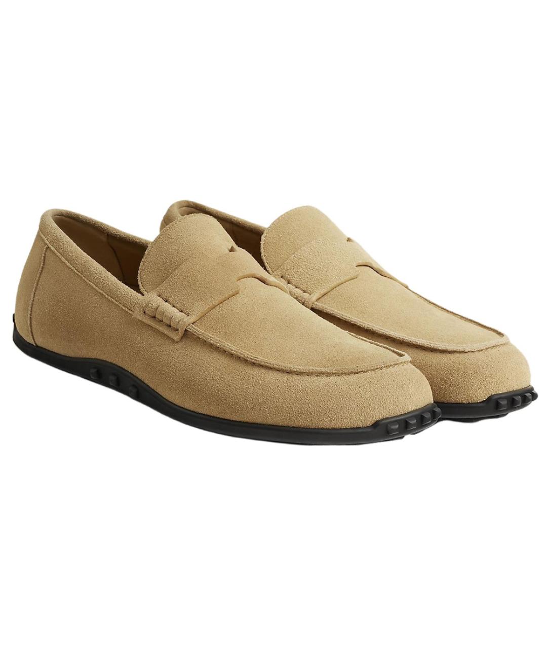 HERMES Бежевые лоферы, фото 4