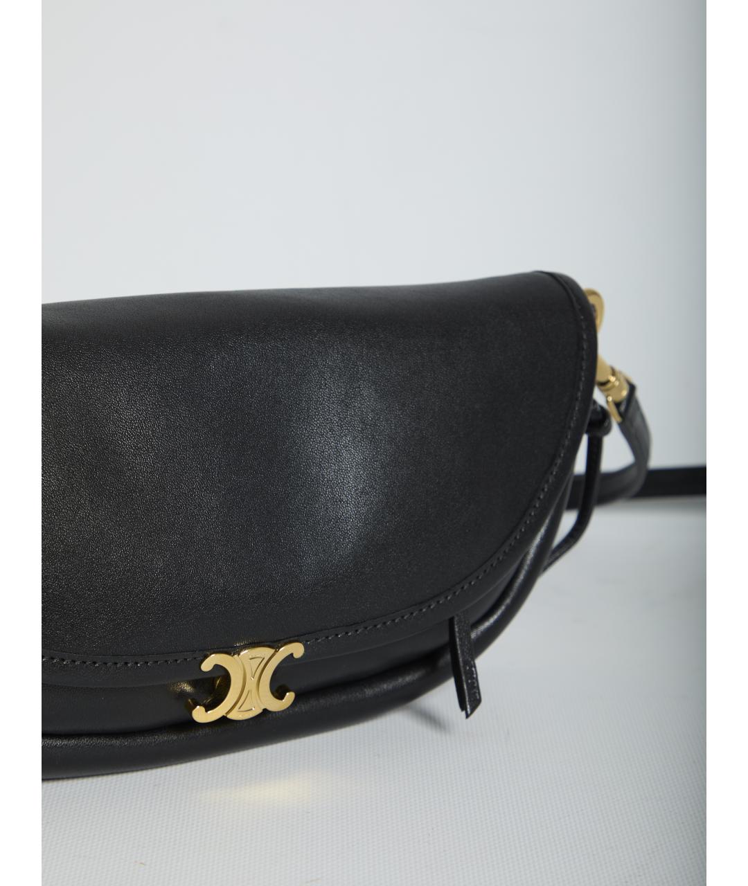 CELINE Черная кожаная сумка через плечо, фото 4