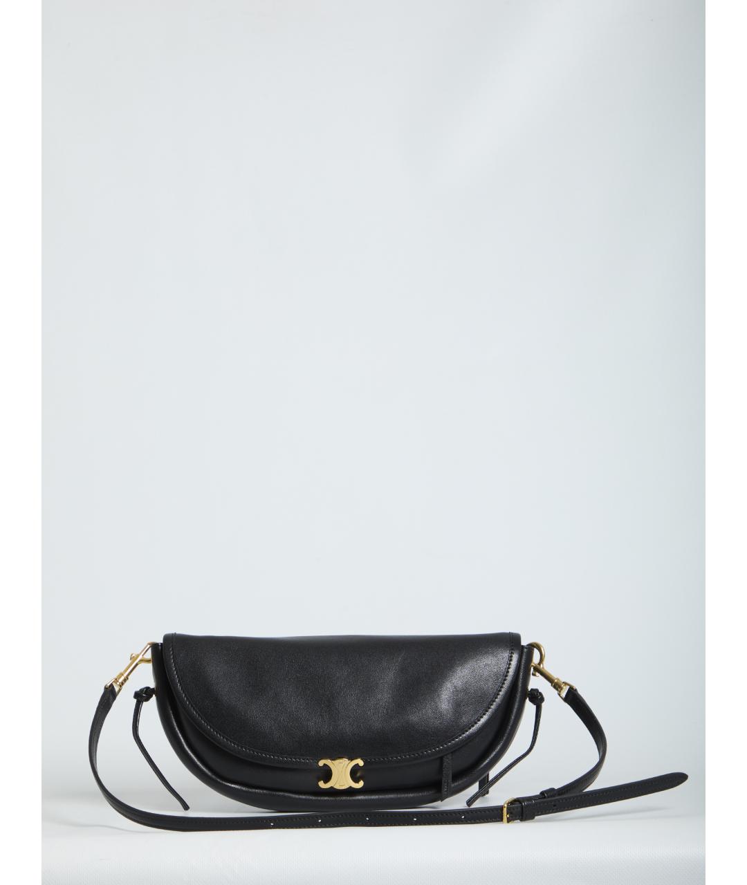 CELINE Черная кожаная сумка через плечо, фото 5