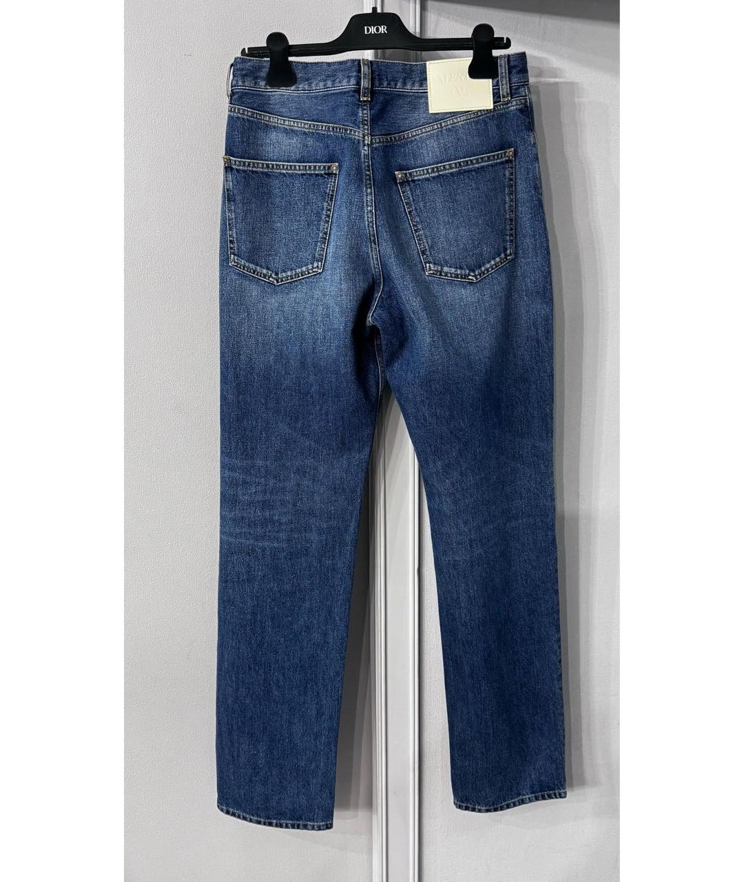 VALENTINO Синие хлопко-эластановые прямые джинсы, фото 6