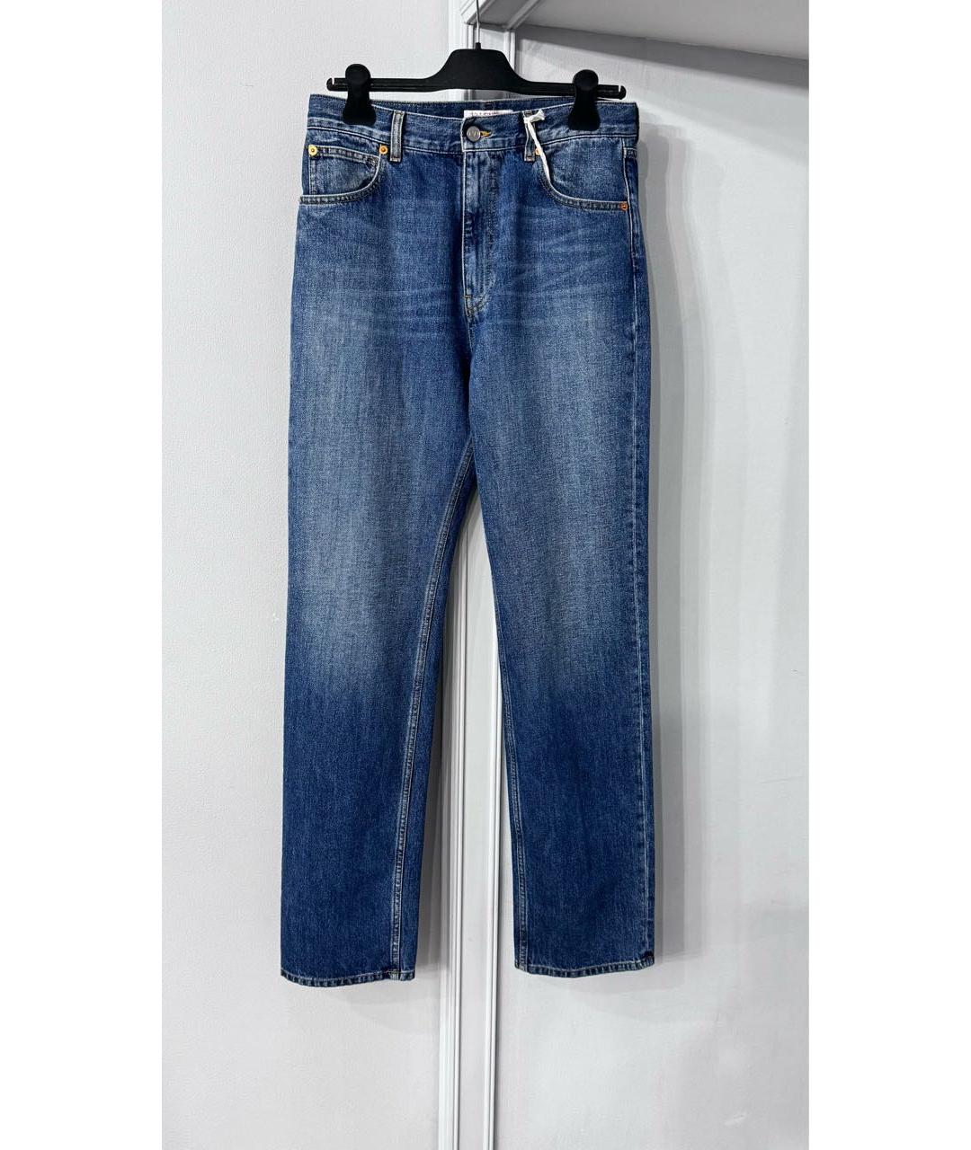 VALENTINO Синие хлопко-эластановые прямые джинсы, фото 9