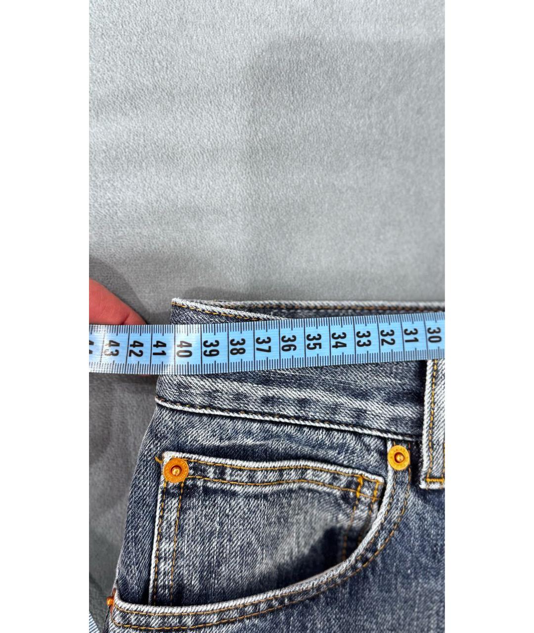VALENTINO Синие хлопко-эластановые прямые джинсы, фото 8