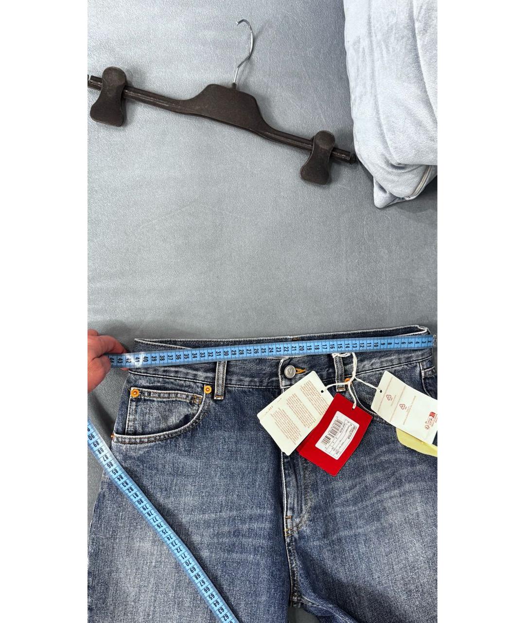 VALENTINO Синие хлопко-эластановые прямые джинсы, фото 7