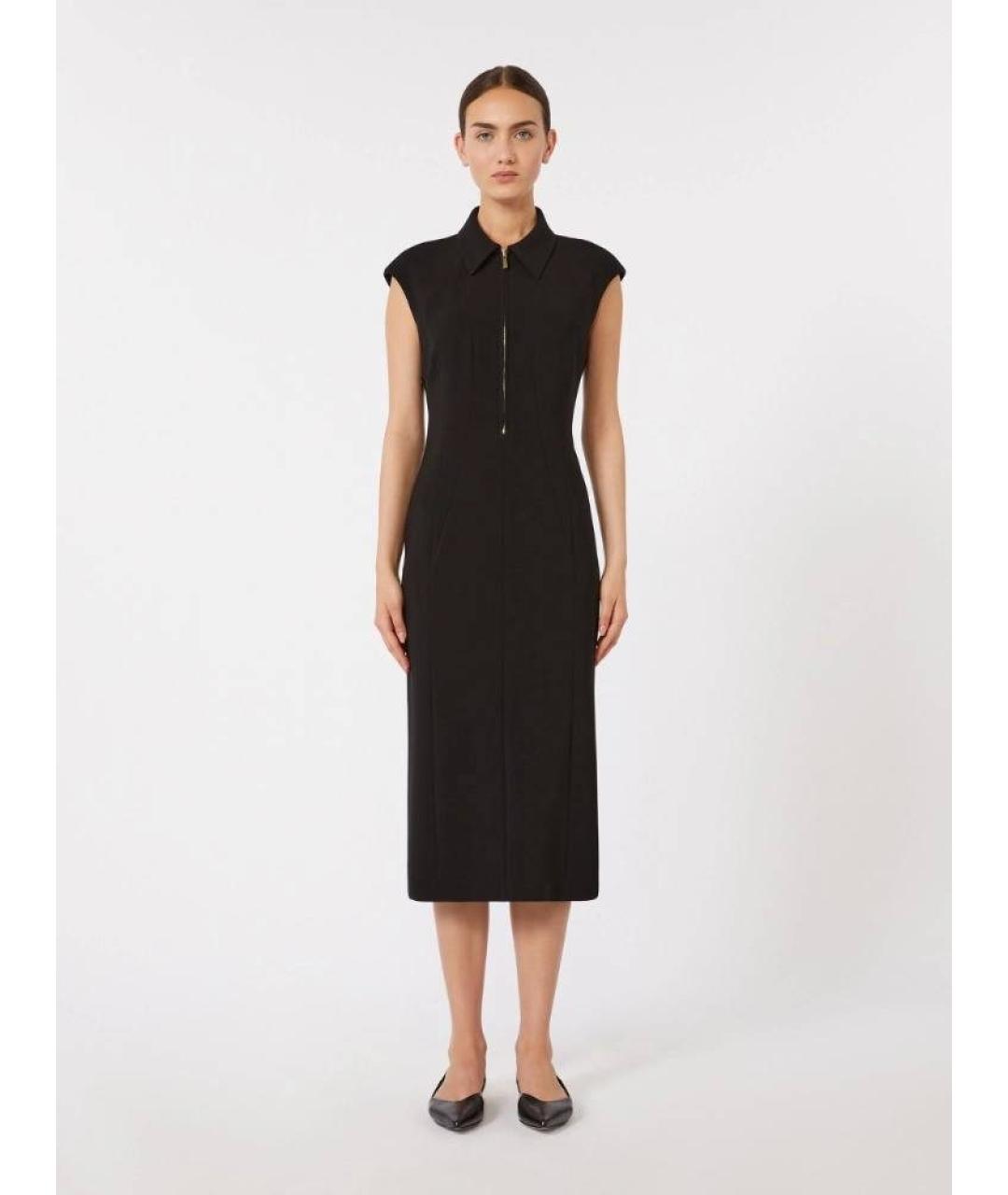 MAX MARA Черное креповое коктейльное платье, фото 2