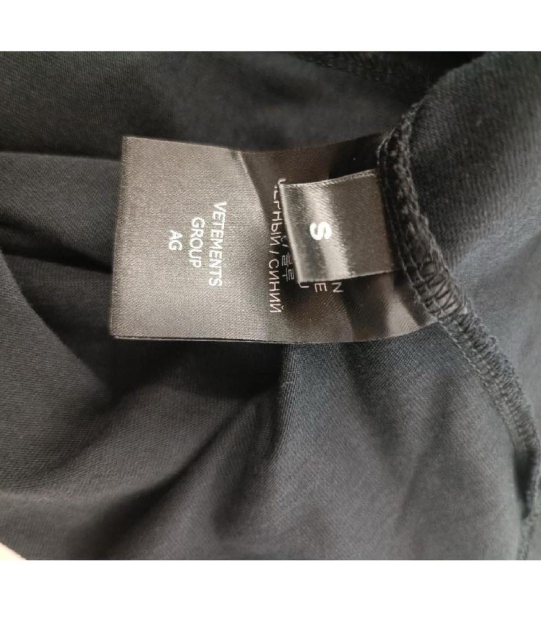 VETEMENTS Черная хлопковая футболка, фото 4