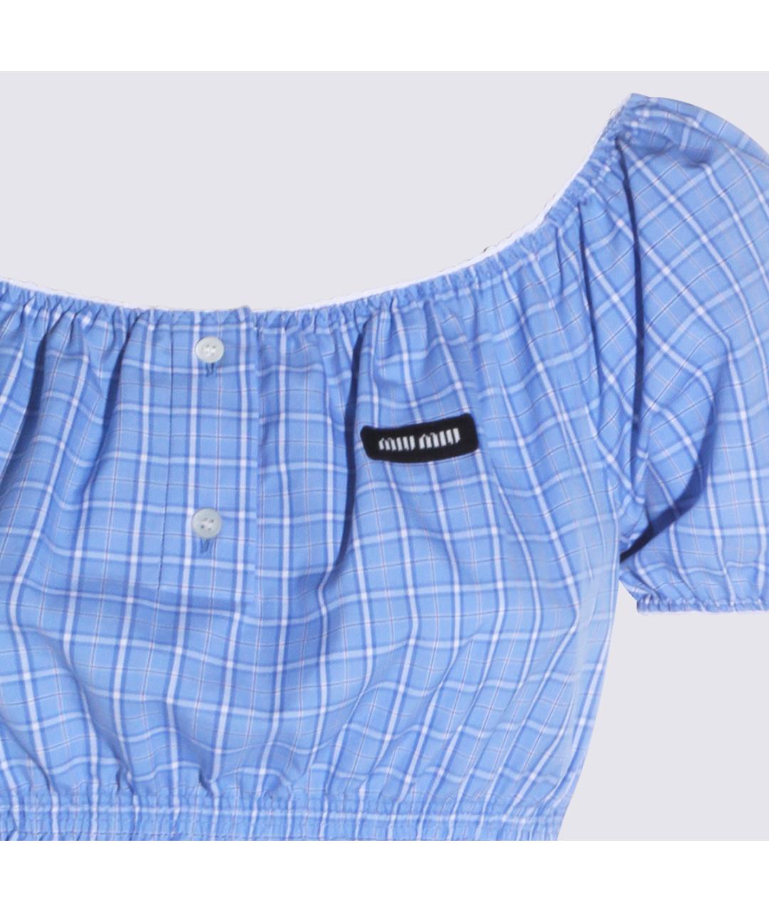 MIU MIU Синее хлопковое повседневное платье, фото 3