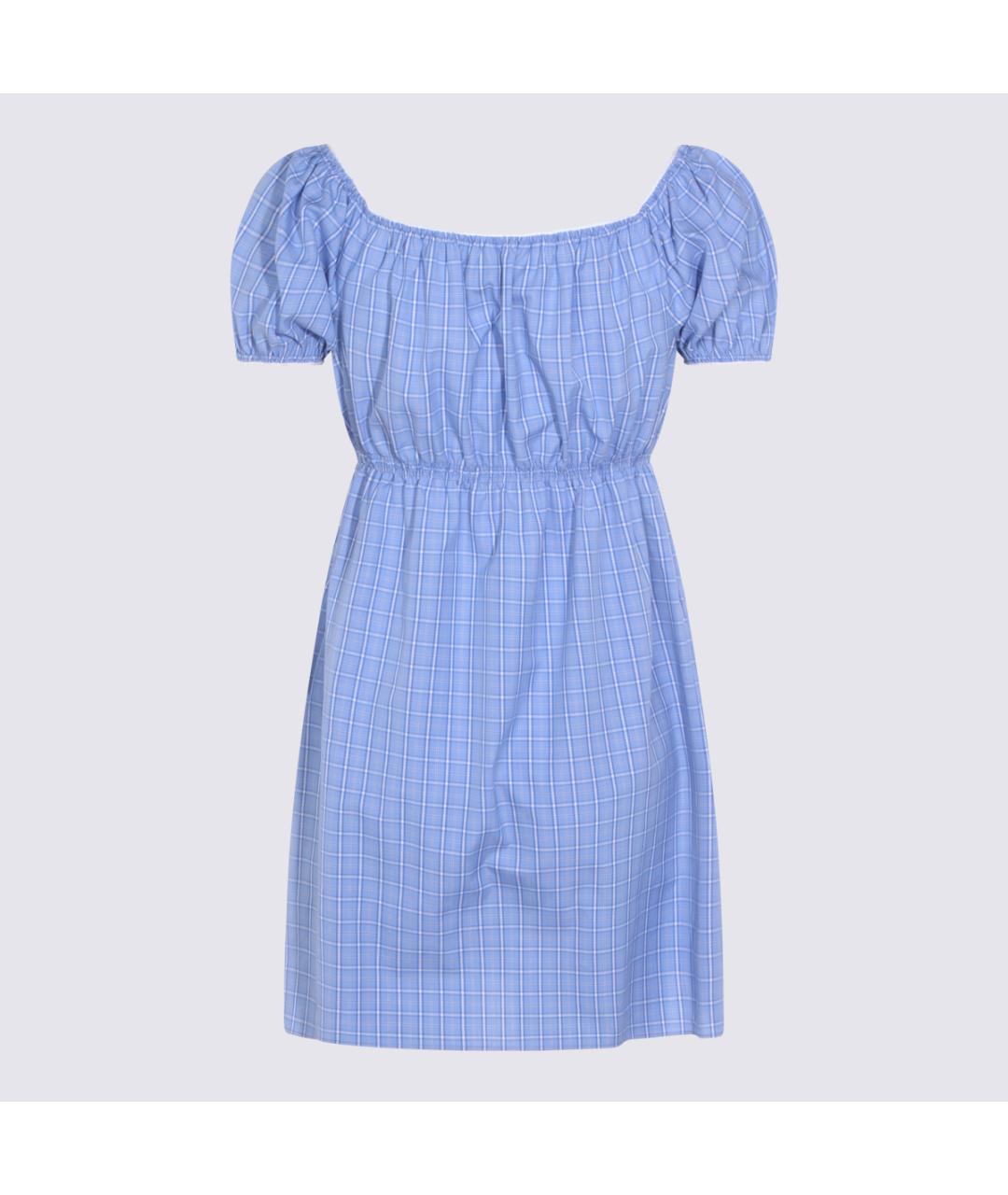 MIU MIU Синее хлопковое повседневное платье, фото 2