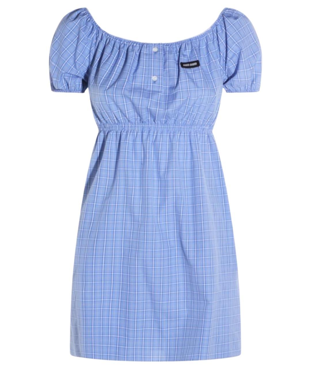 MIU MIU Синее хлопковое повседневное платье, фото 1