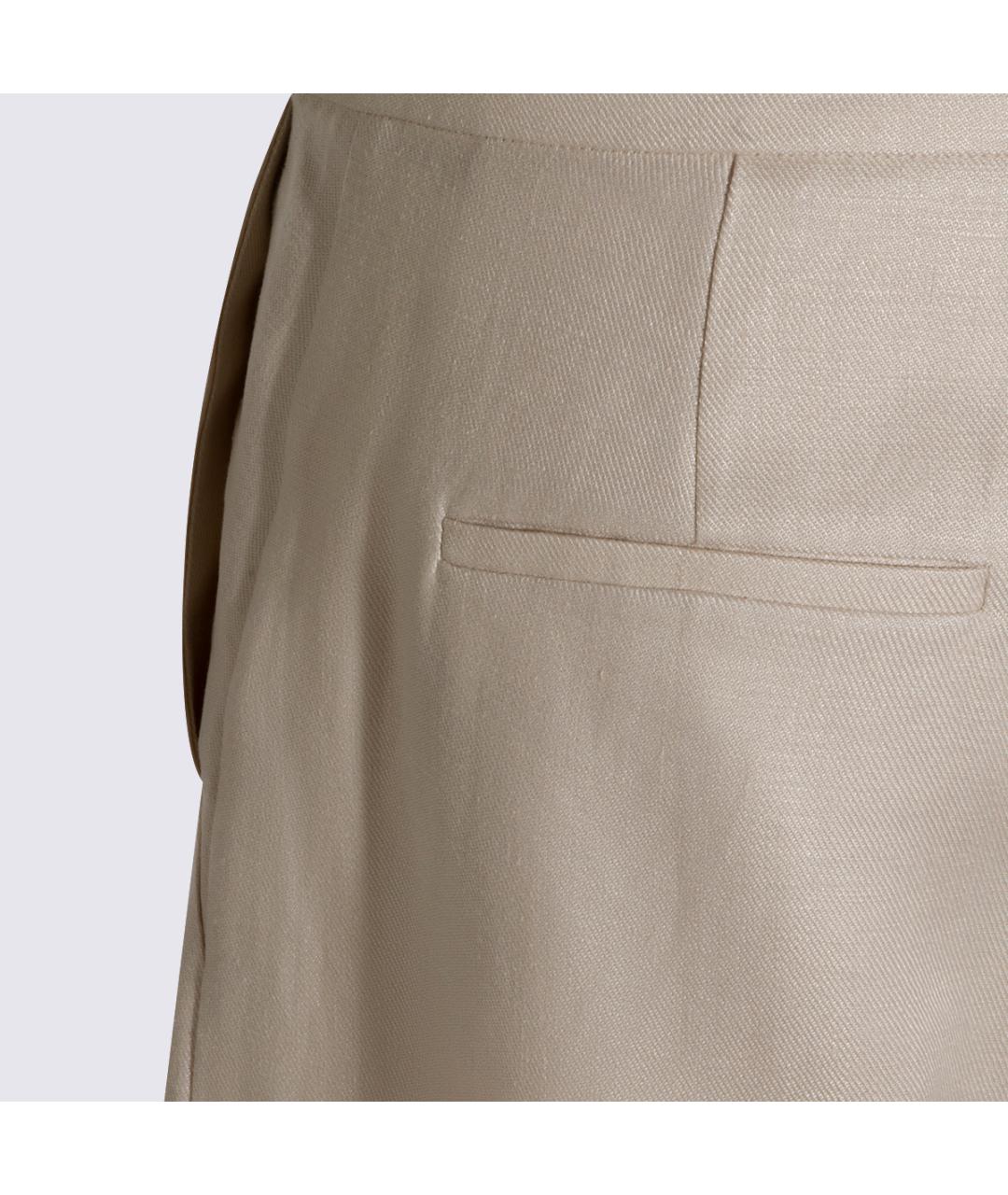 MAX MARA Бежевые льняные шорты, фото 4