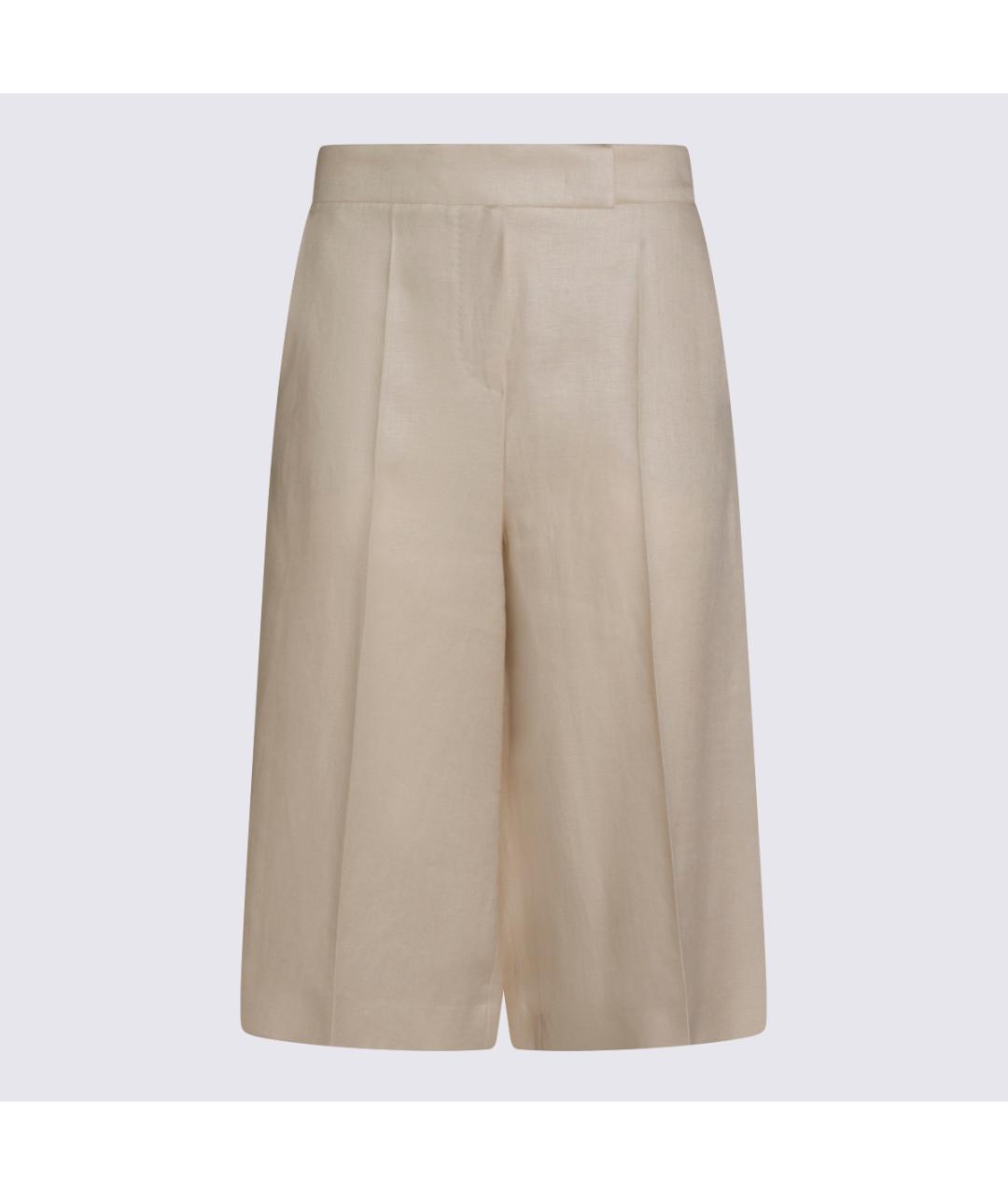MAX MARA Бежевые льняные шорты, фото 5