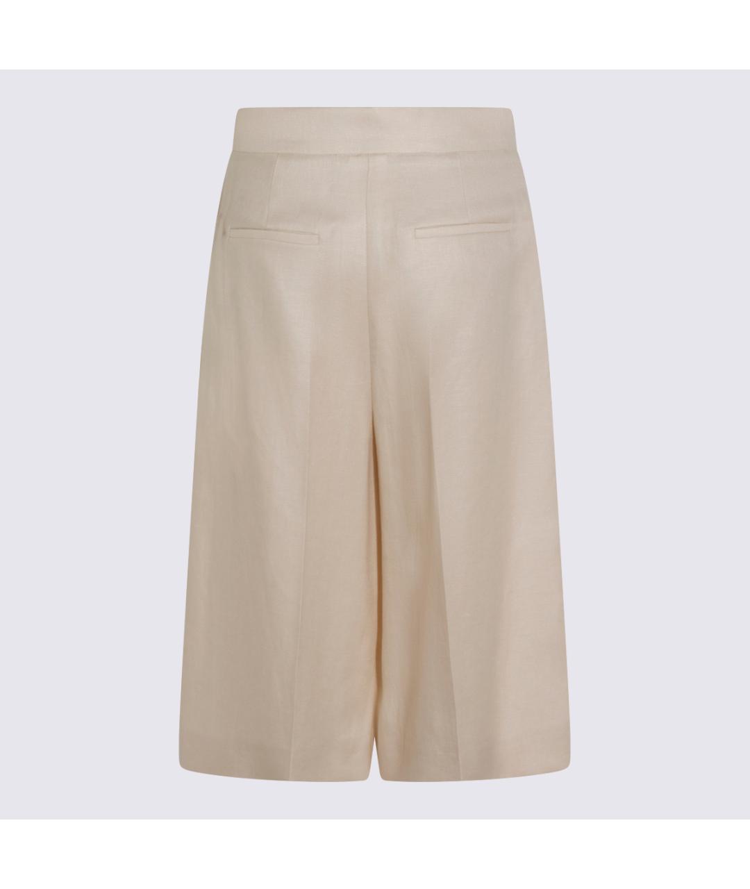 MAX MARA Бежевые льняные шорты, фото 2