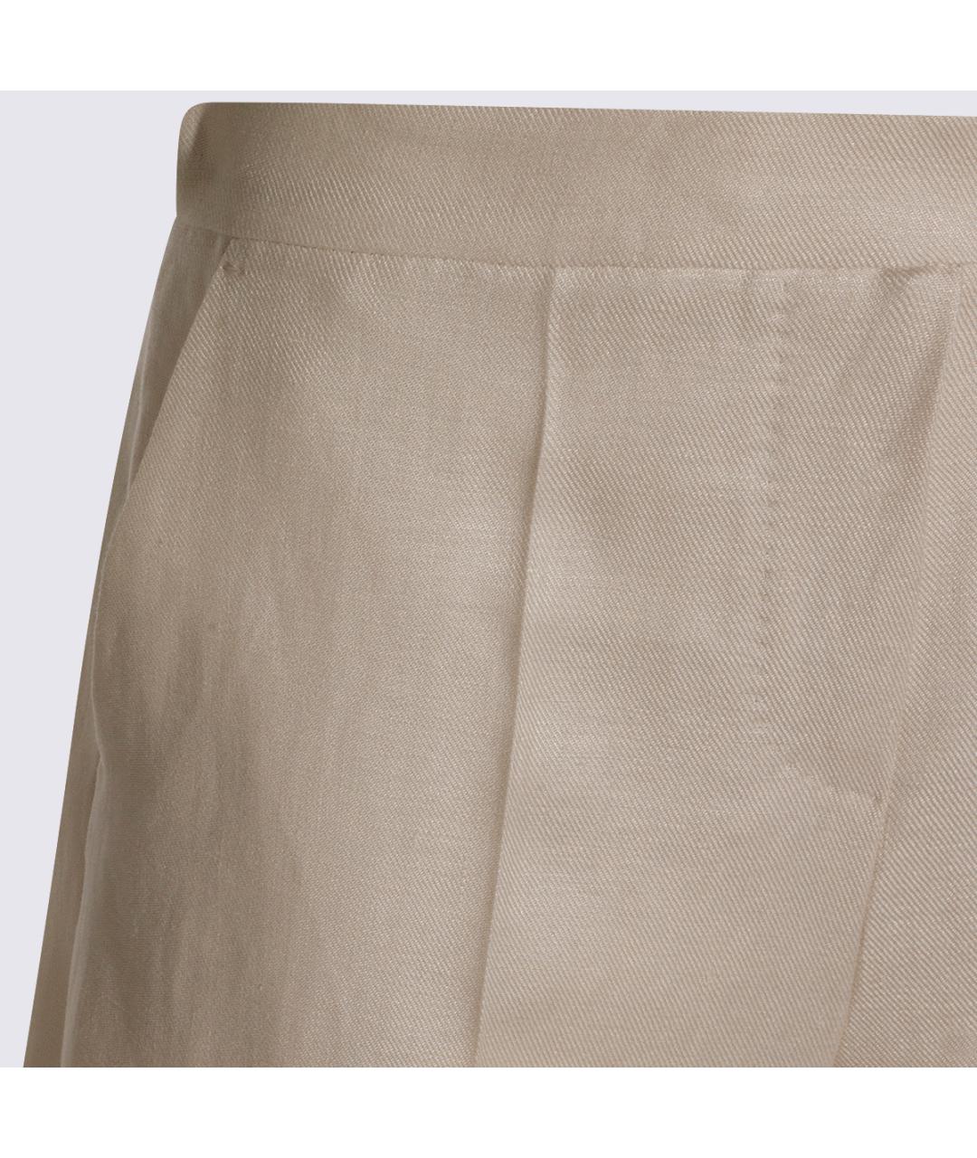 MAX MARA Бежевые льняные шорты, фото 3