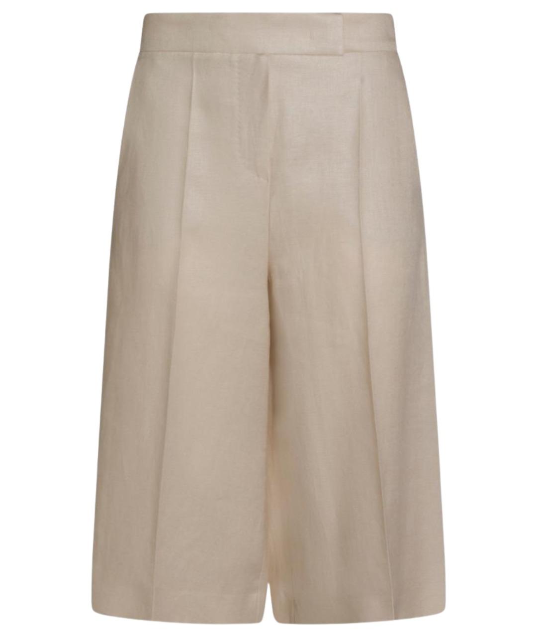 MAX MARA Бежевые льняные шорты, фото 1