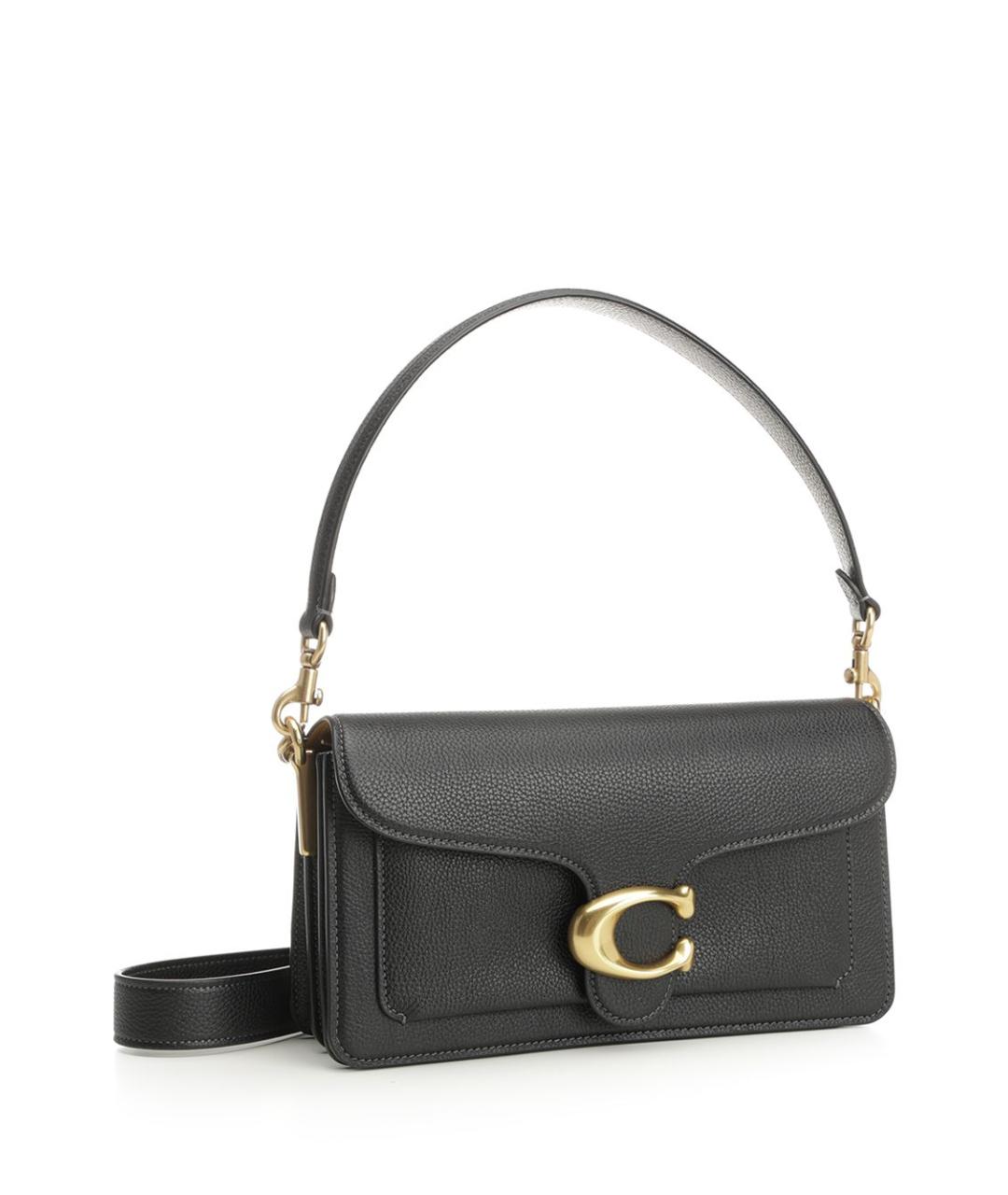 COACH Черная кожаная сумка через плечо, фото 2