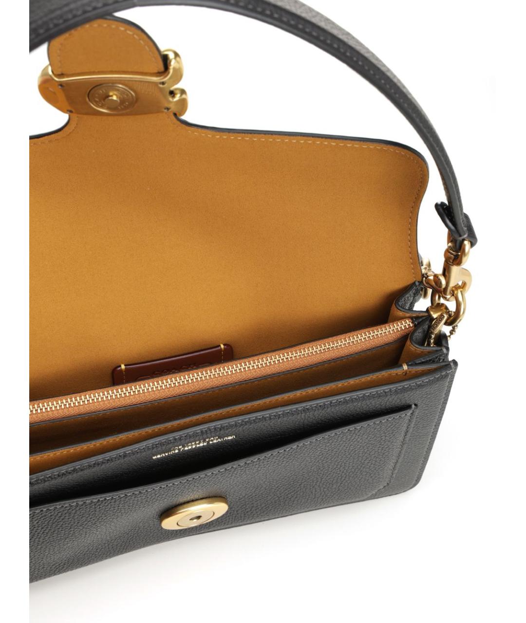 COACH Черная кожаная сумка через плечо, фото 4