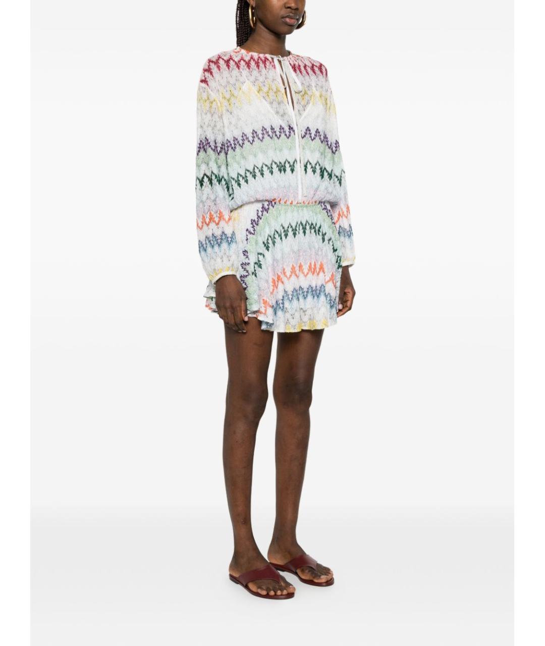 MISSONI Белое вискозное повседневное платье, фото 3