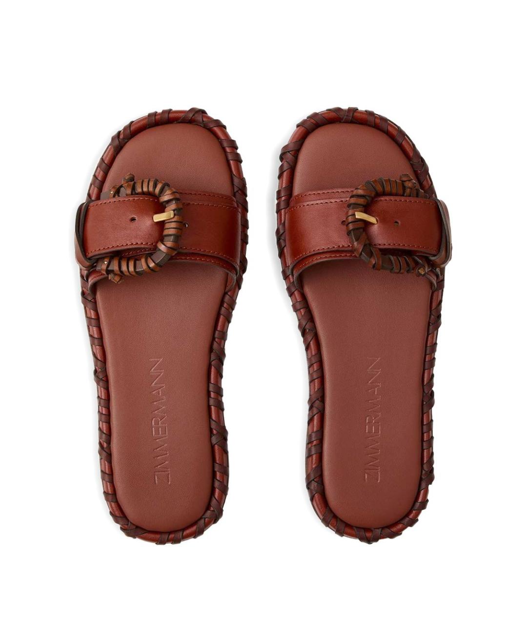 ZIMMERMANN Коричневые кожаные сандалии, фото 5
