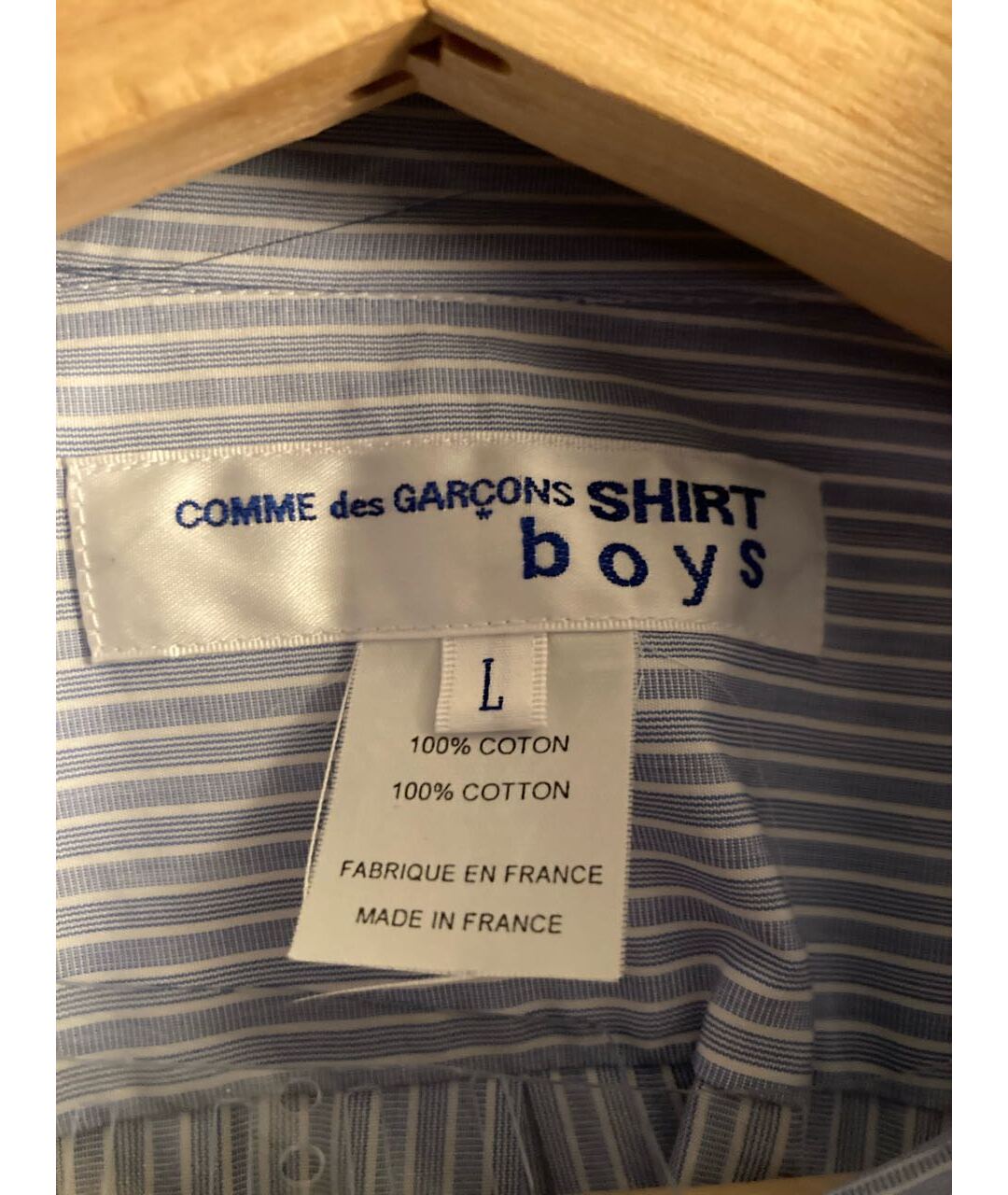 COMME DES GARÇONS Голубая хлопковая кэжуал рубашка, фото 4