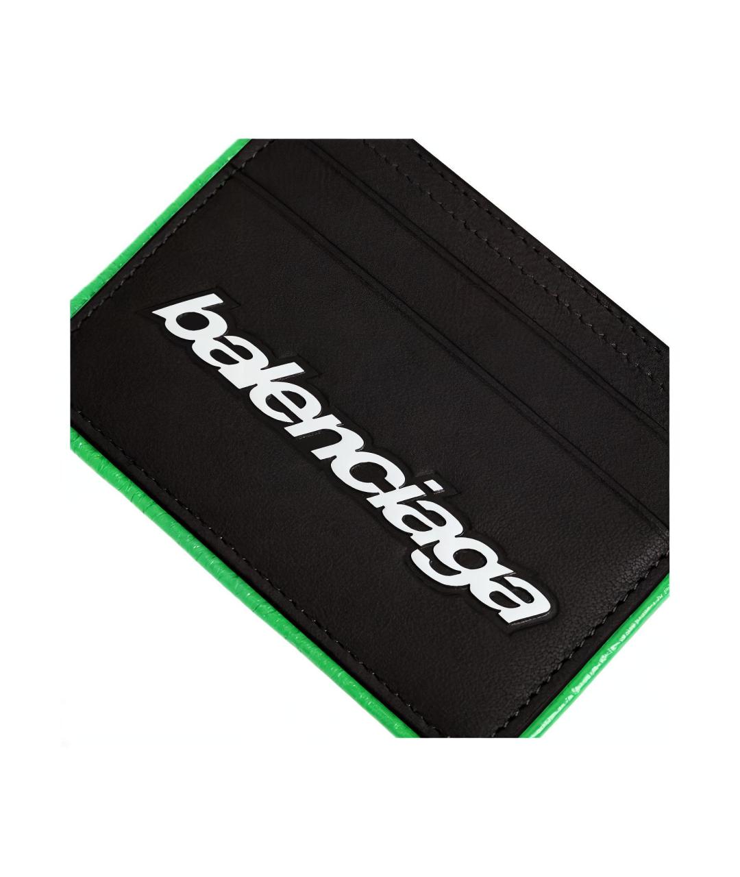 BALENCIAGA Черный кожаный кардхолдер, фото 4