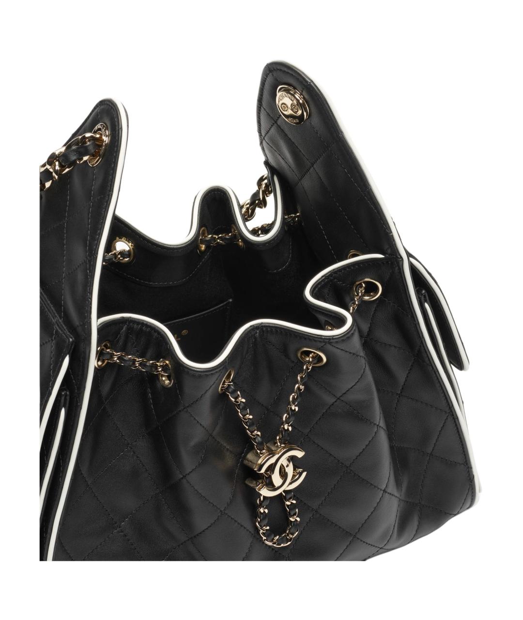 CHANEL Черная кожаная сумка через плечо, фото 5