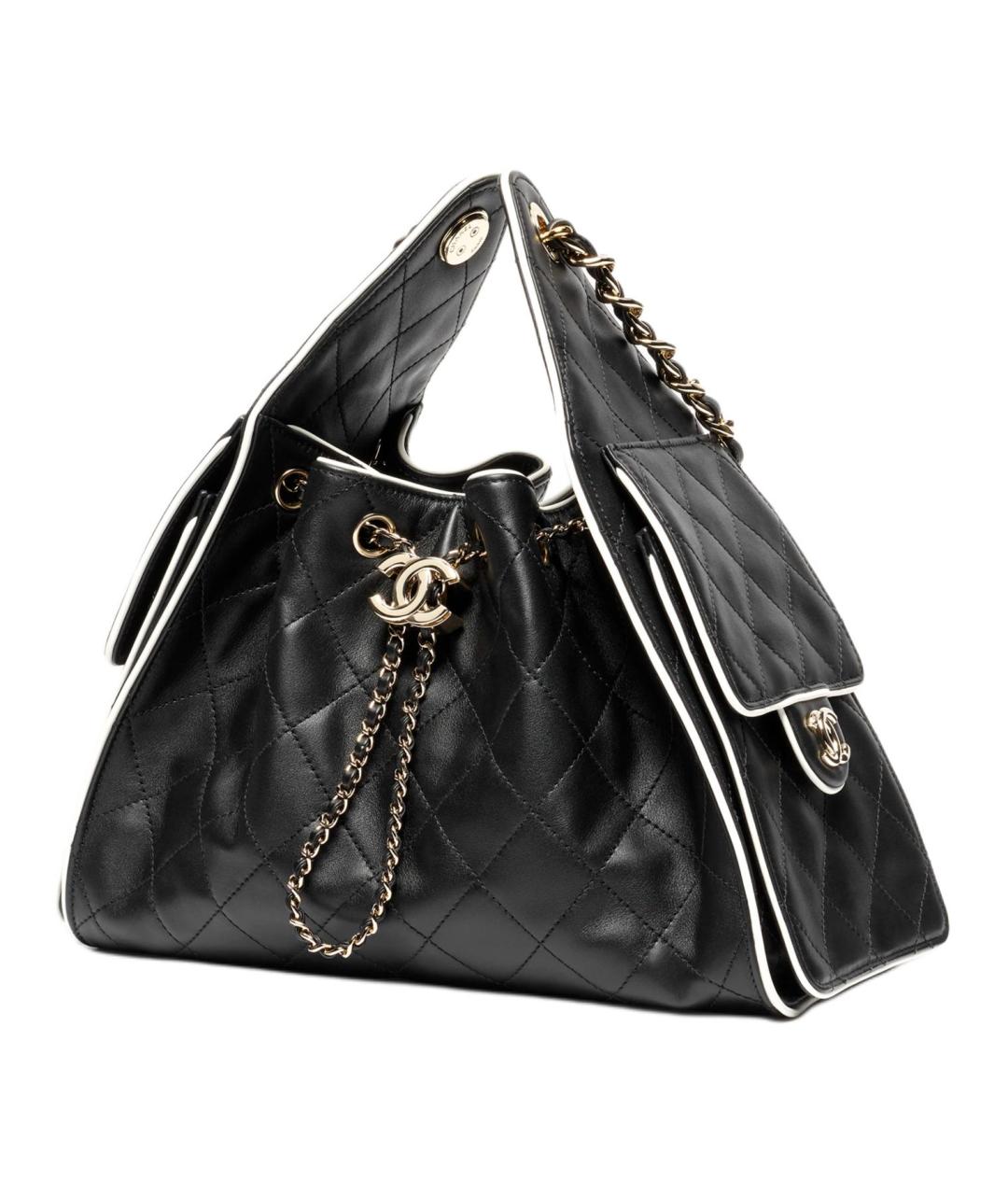 CHANEL Черная кожаная сумка через плечо, фото 2